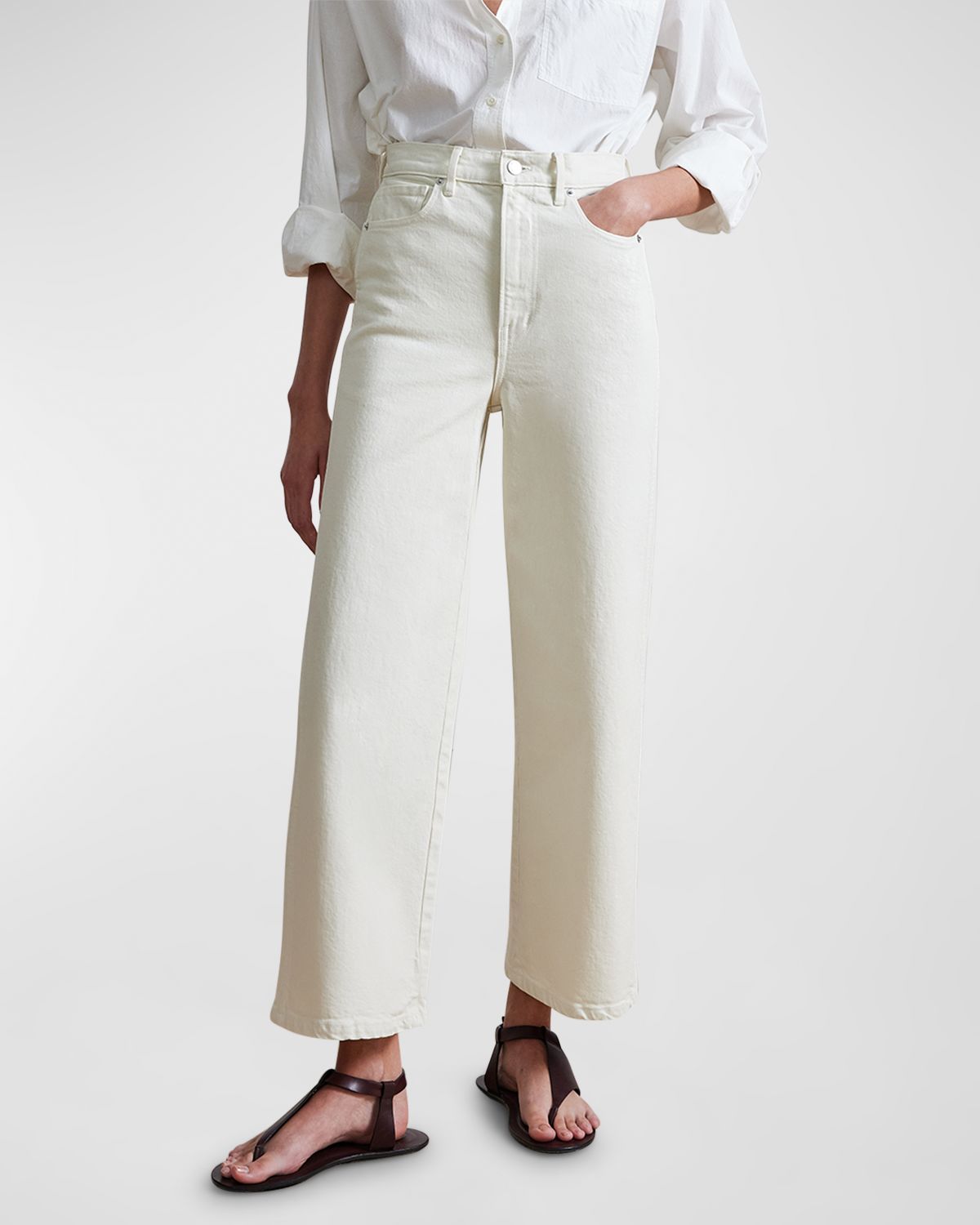 Apiece Apart Merida Cropped Straight-Leg Denim Jeans
