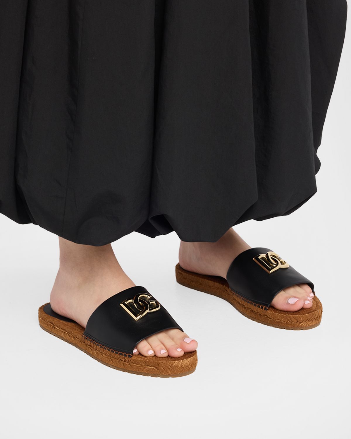 Dolce & Gabbana DG Medallion Napa Espadrille Sandals