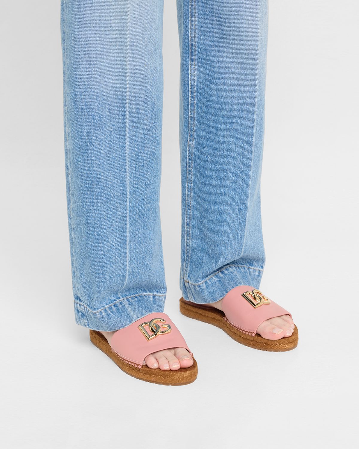 Dolce & Gabbana DG Medallion Napa Espadrille Sandals