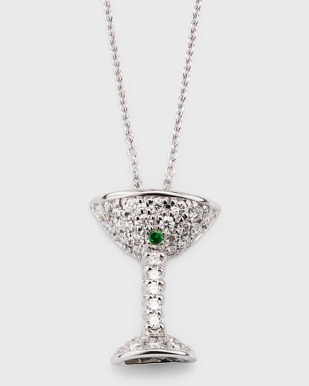 Roberto Coin 18K White Gold Martini Glass Glass Pendant Necklace