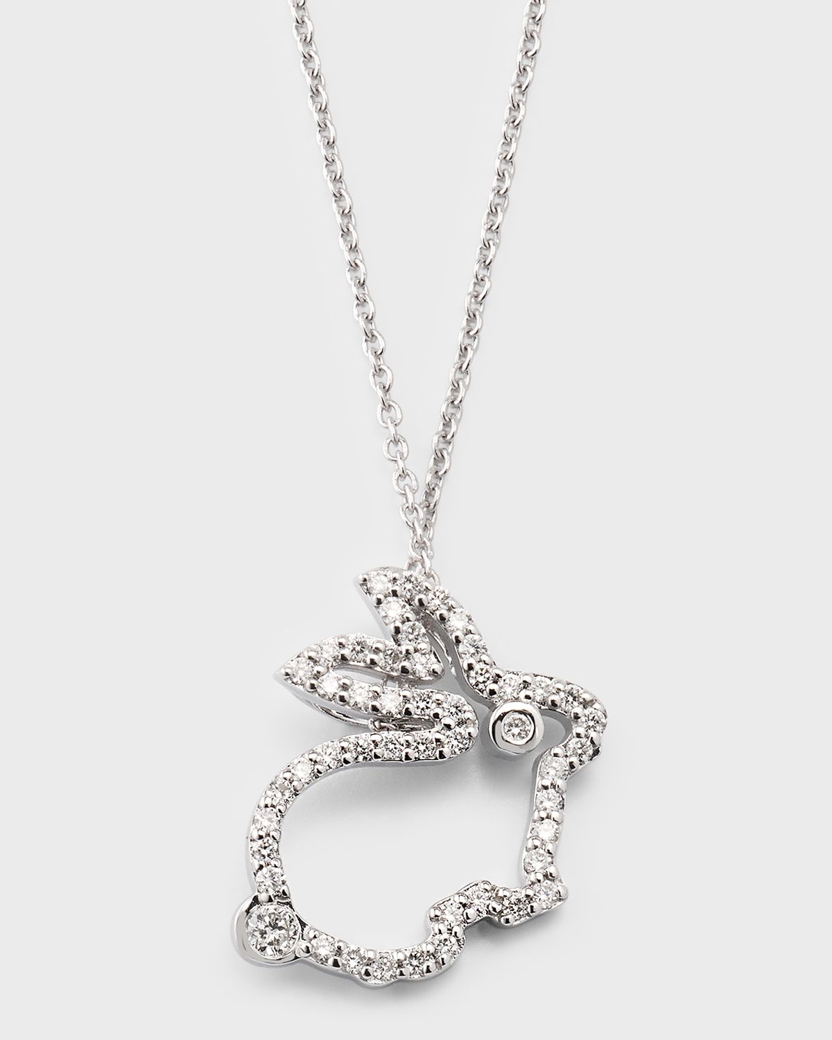 Roberto Coin 18K White Gold Diamond Bunny Pendant Necklace