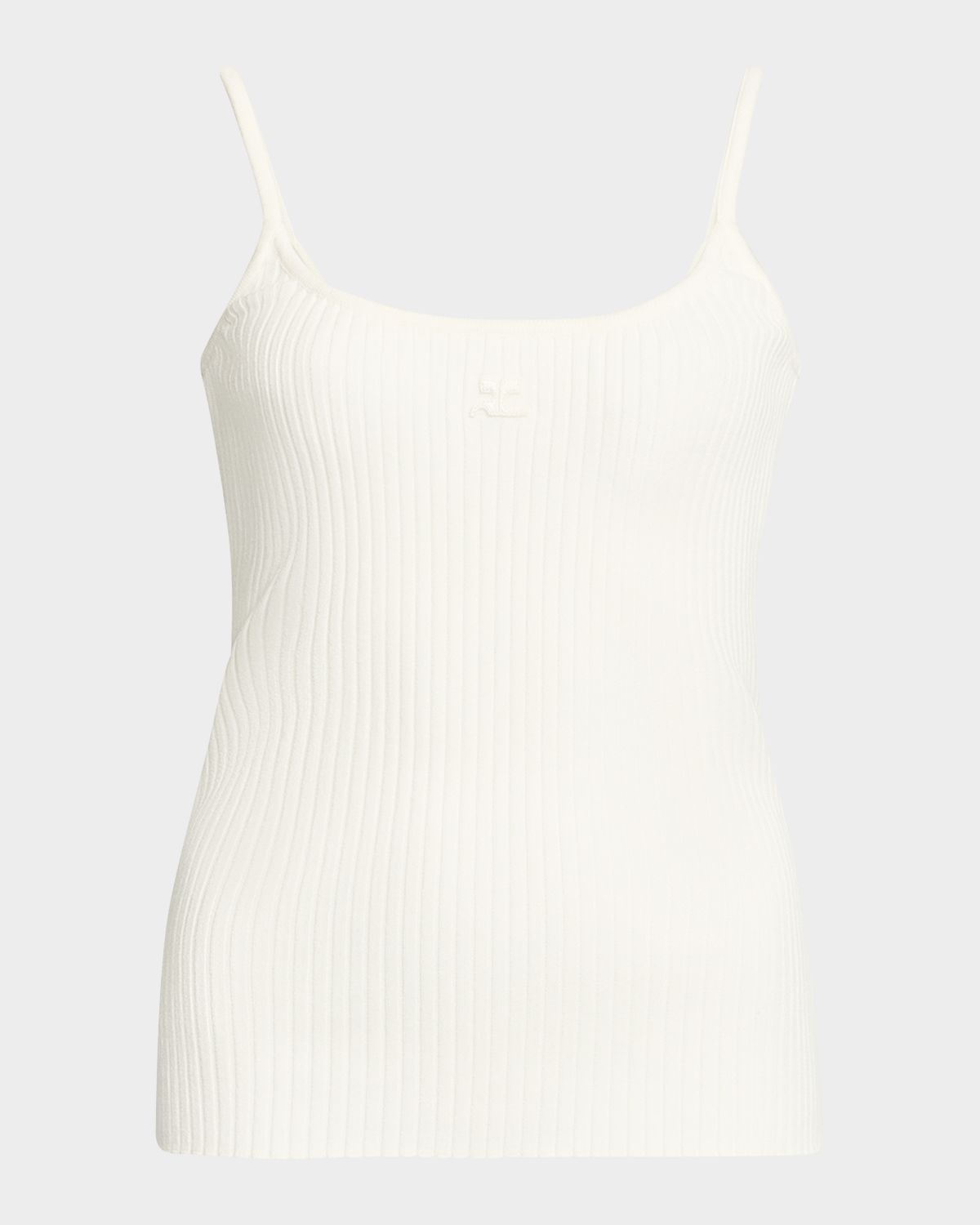 Courreges Logo Ribbed Knit Tank Top