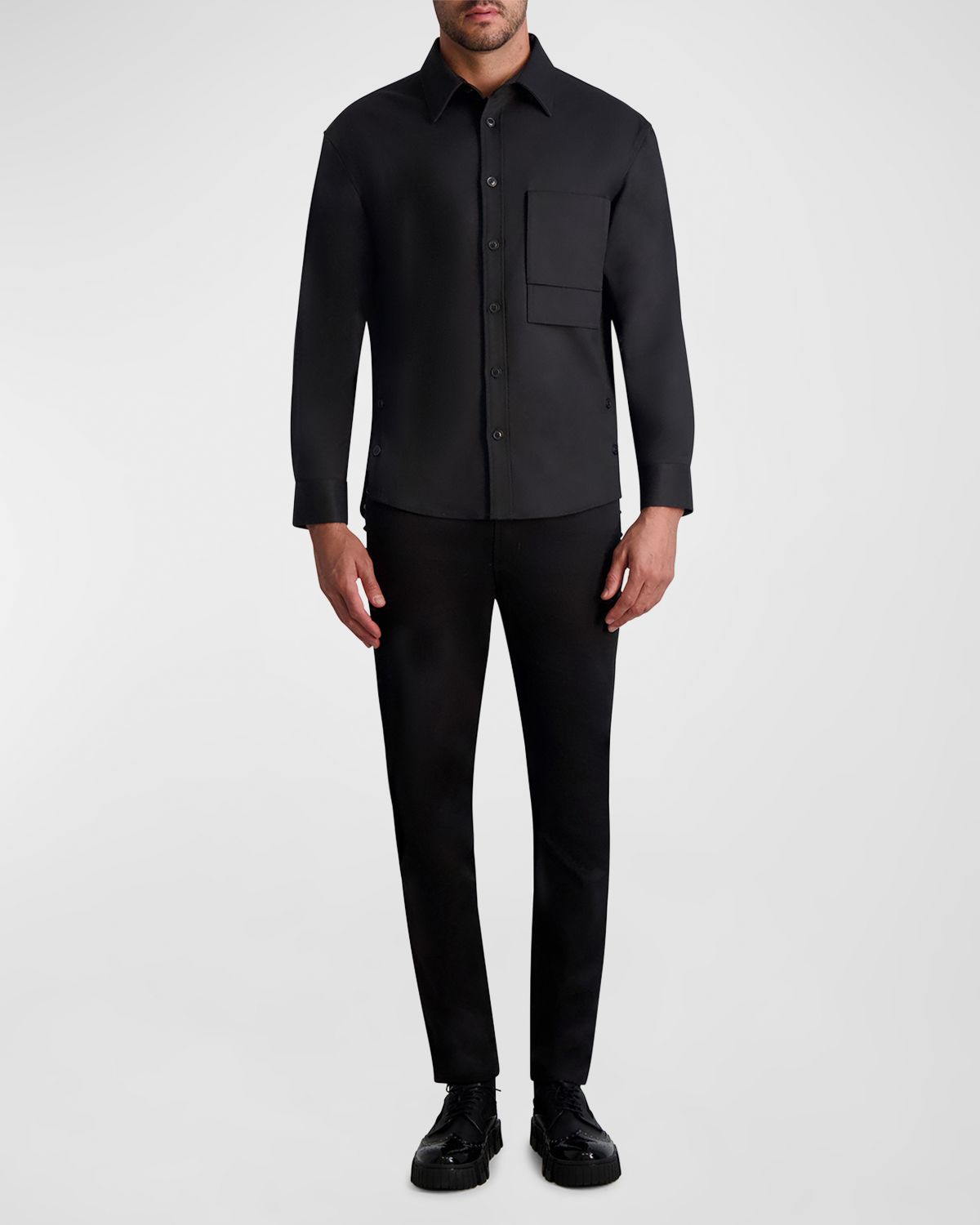 Karl Lagerfeld Paris White Label Men 's Overshirt with Large Pocket