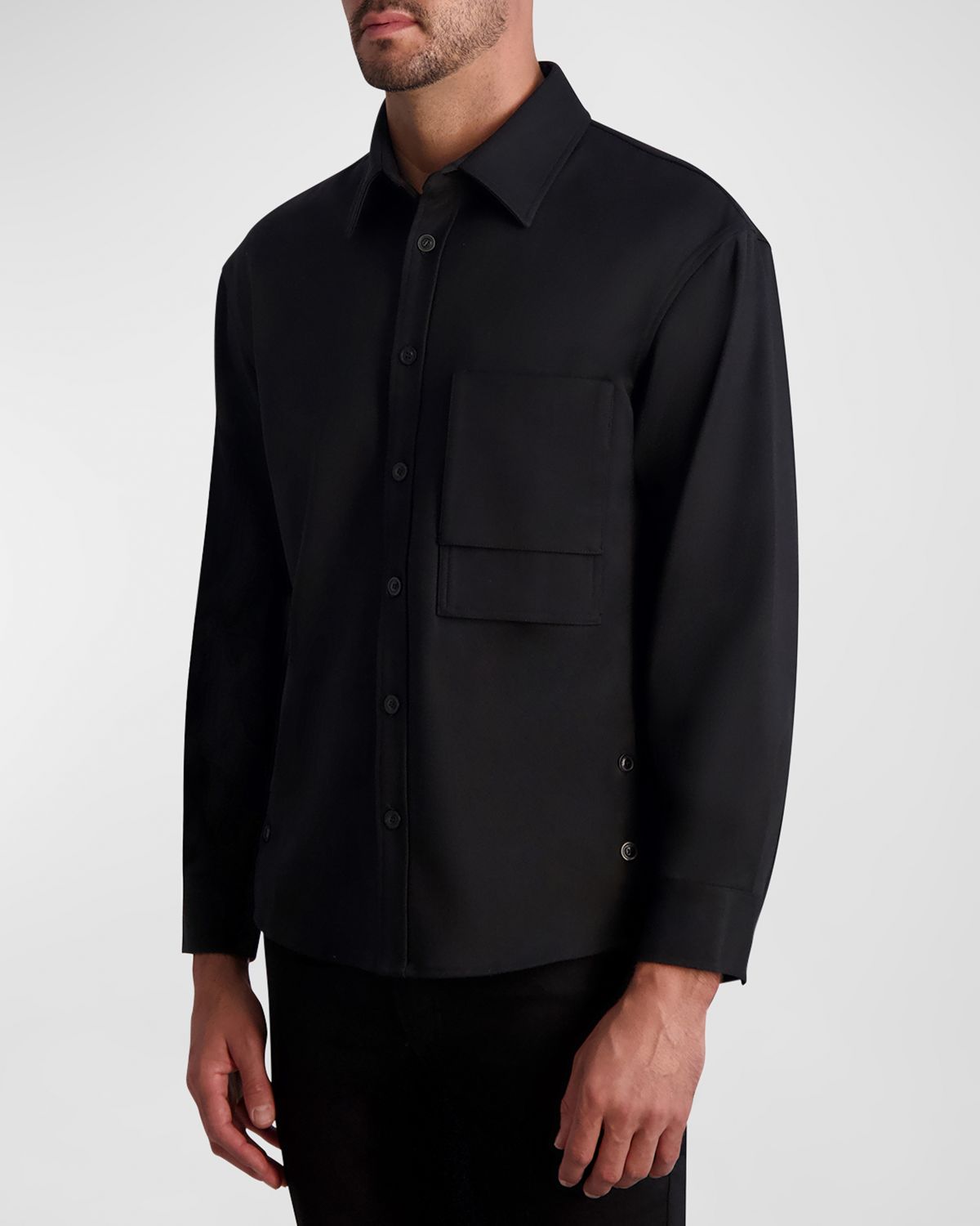 Karl Lagerfeld Paris White Label Men 's Overshirt with Large Pocket