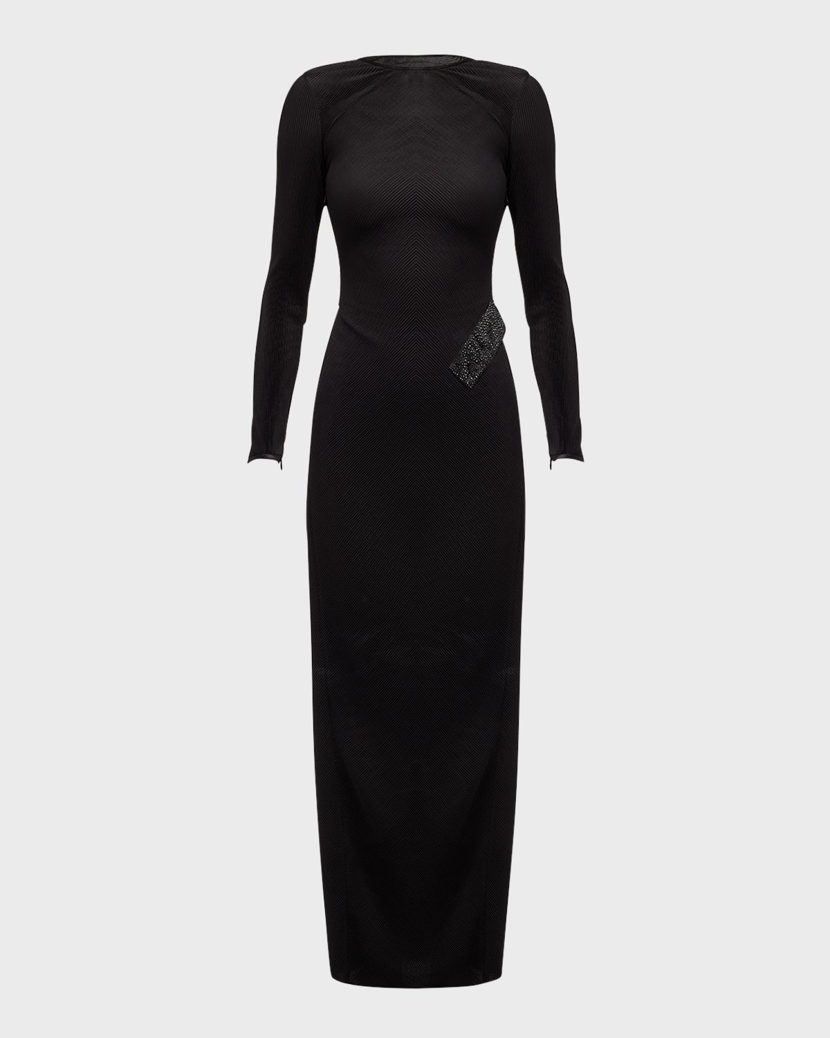 Giorgio Armani Plisse Jersey Gown with Beaded Hip Detail | Thumbnail 8 Giorgio Armani Plisse Jersey Gown with Beaded Hip Detail | Thumbnail 8