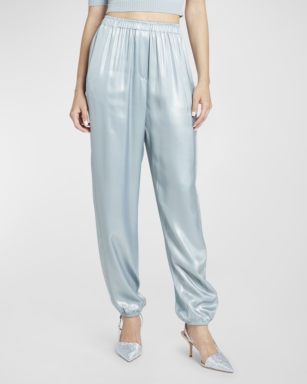 Giorgio Armani Laminated Viscose Satin Jogger Pants | Thumbnail 7 Giorgio Armani Laminated Viscose Satin Jogger Pants | Thumbnail 7