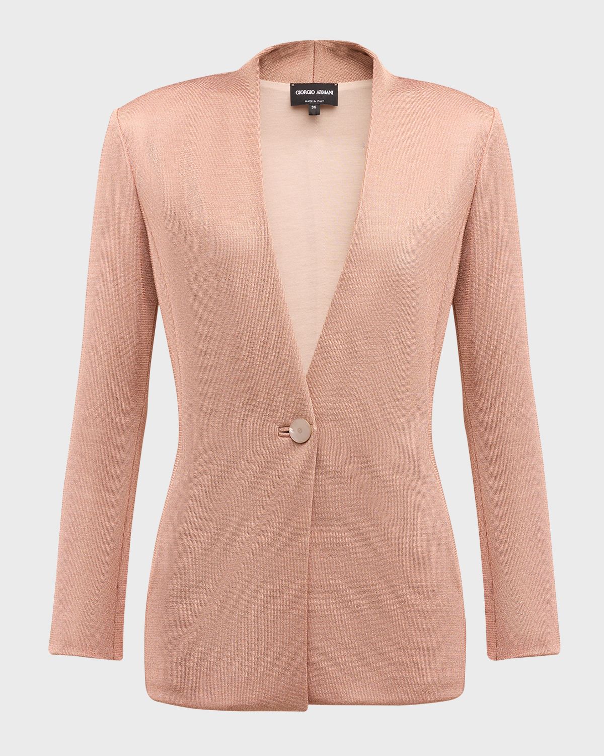 Giorgio Armani Metallic Bonded Jersey One-Button Blazer