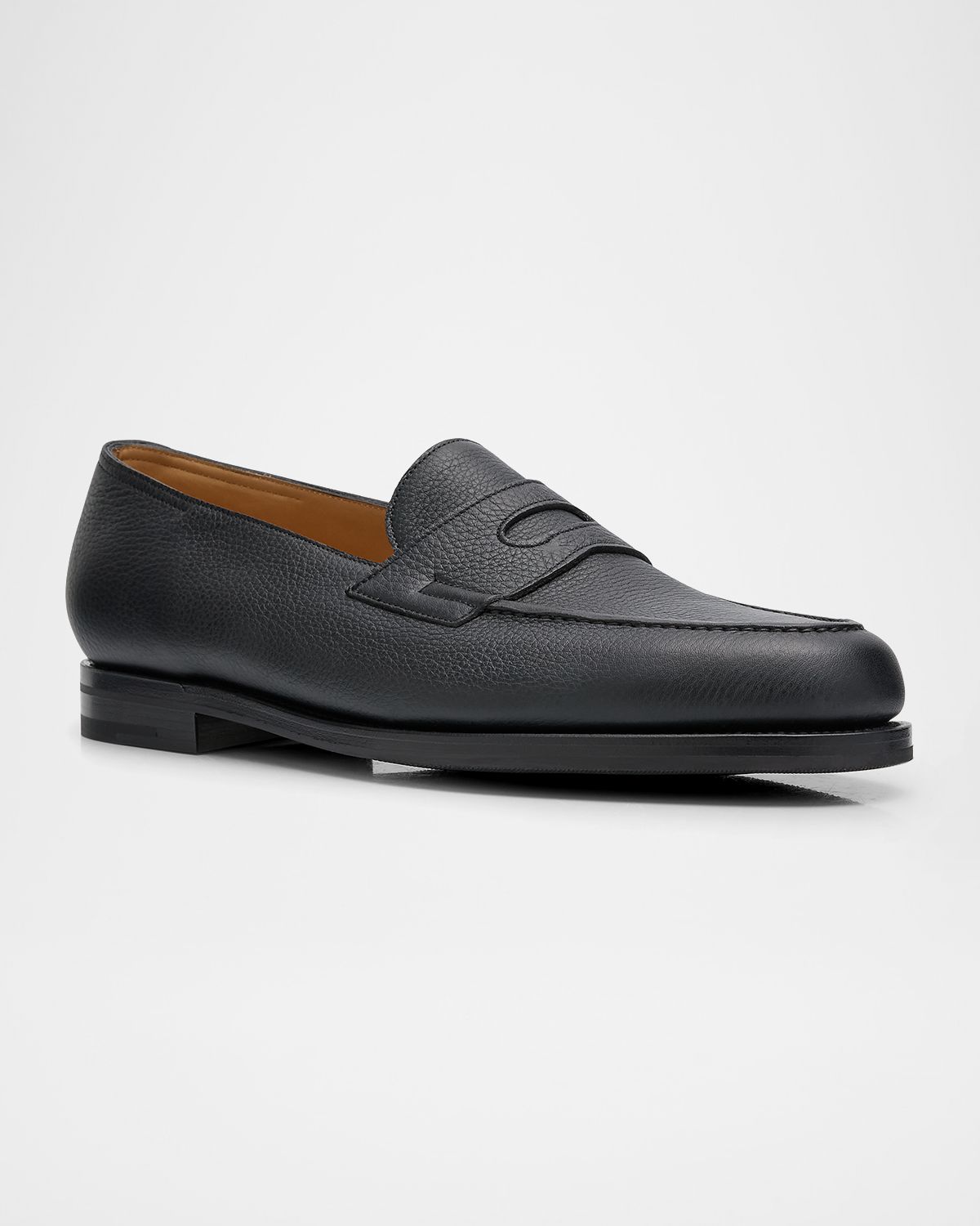 John Lobb Men 's Lopez Soft Grained Leather Penny Loafers