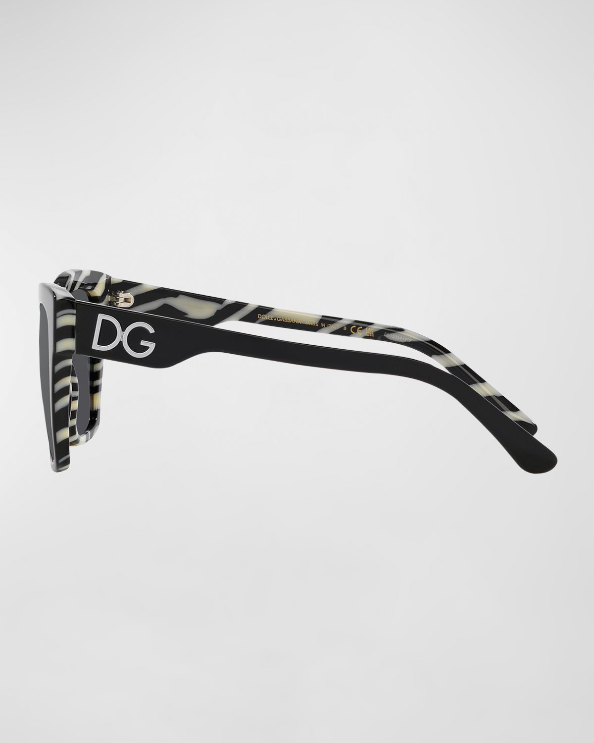 Dolce & Gabbana Mirrored DG Acetate Square Sunglasses
