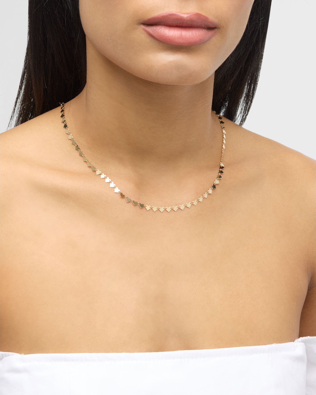 LANA 14K Gold Laser Heart Chain Necklace