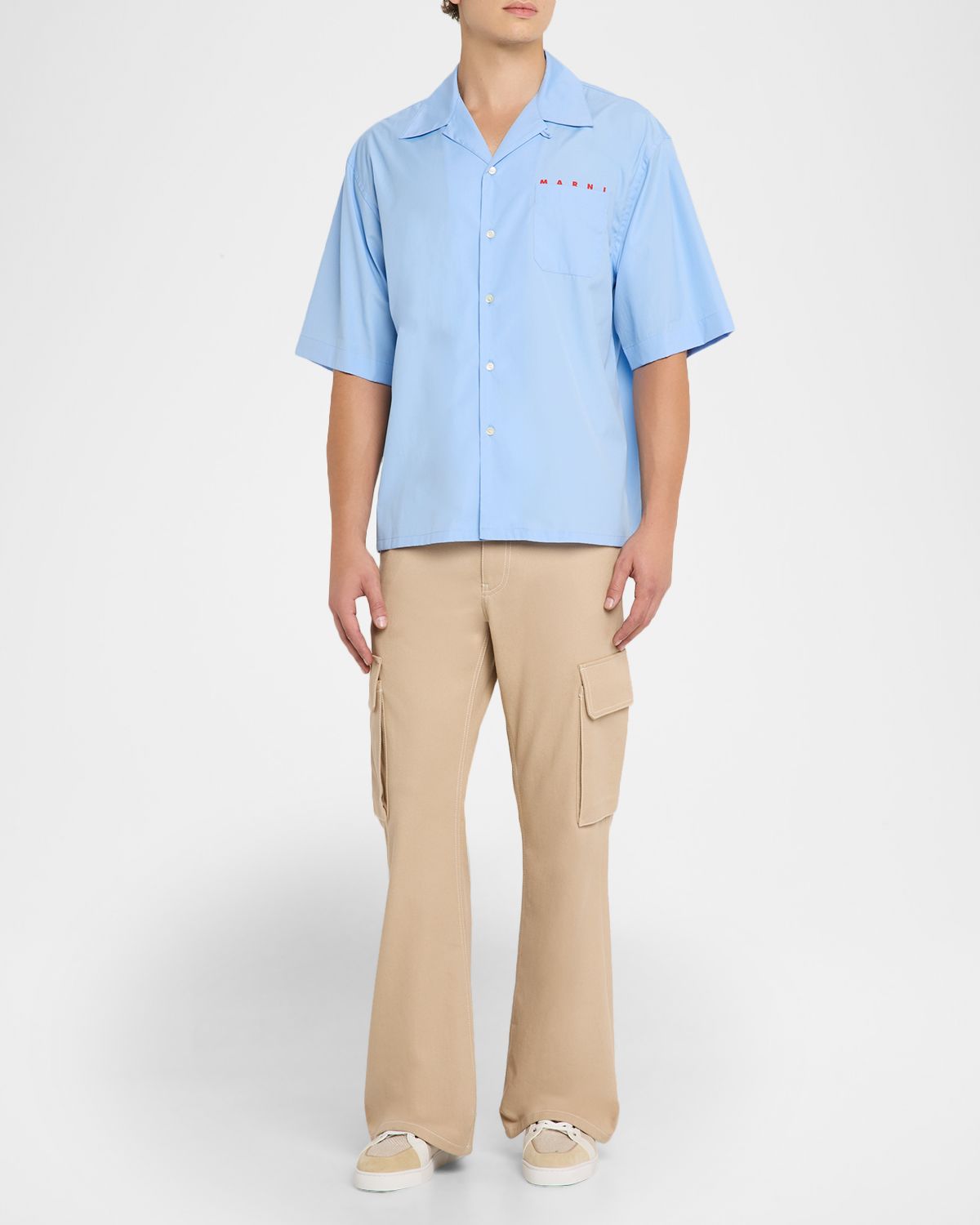 Marni Men 's Poplin Camp Shirt