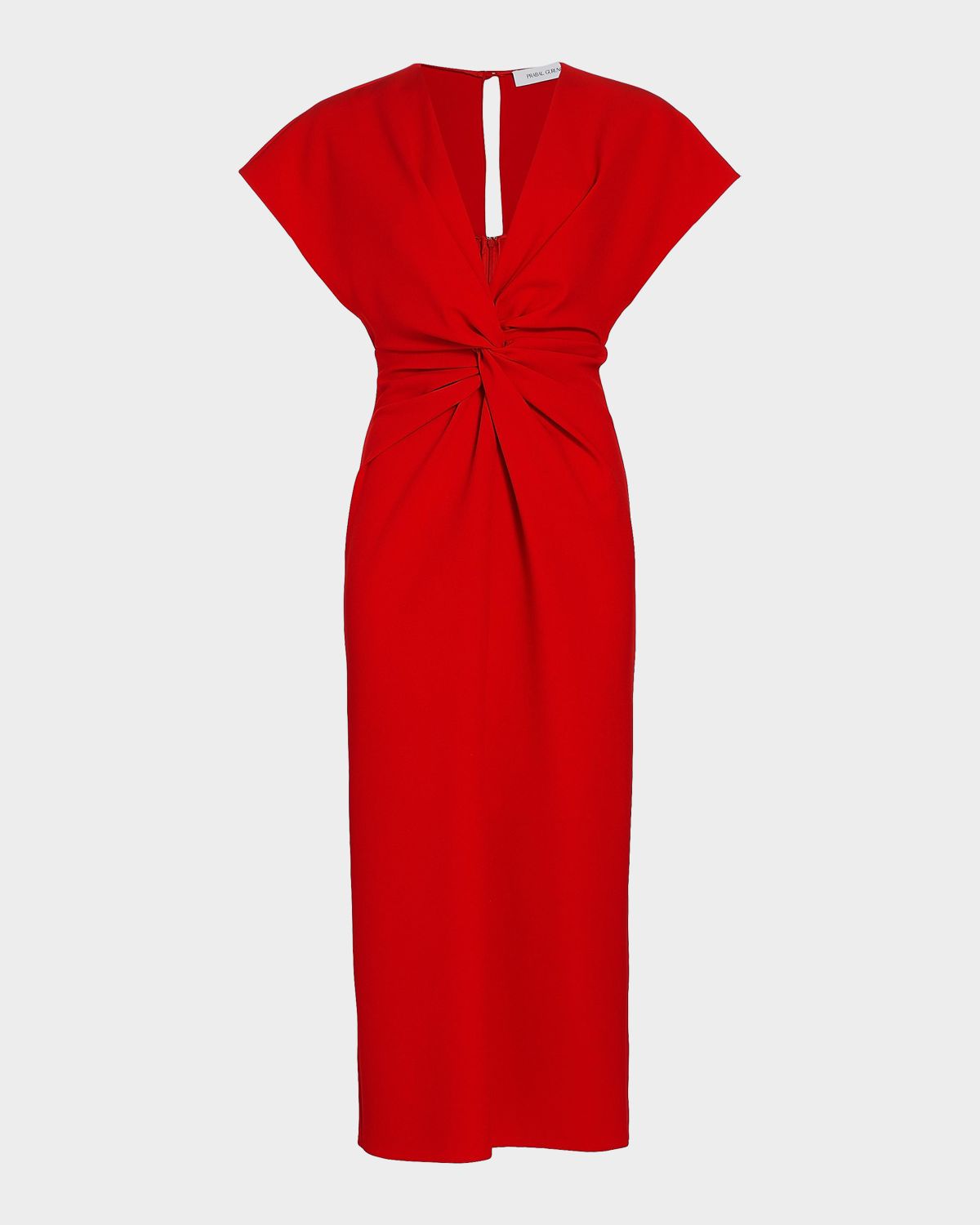 Prabal Gurung Jackie Twisted Cap-Sleeve Midi Dress
