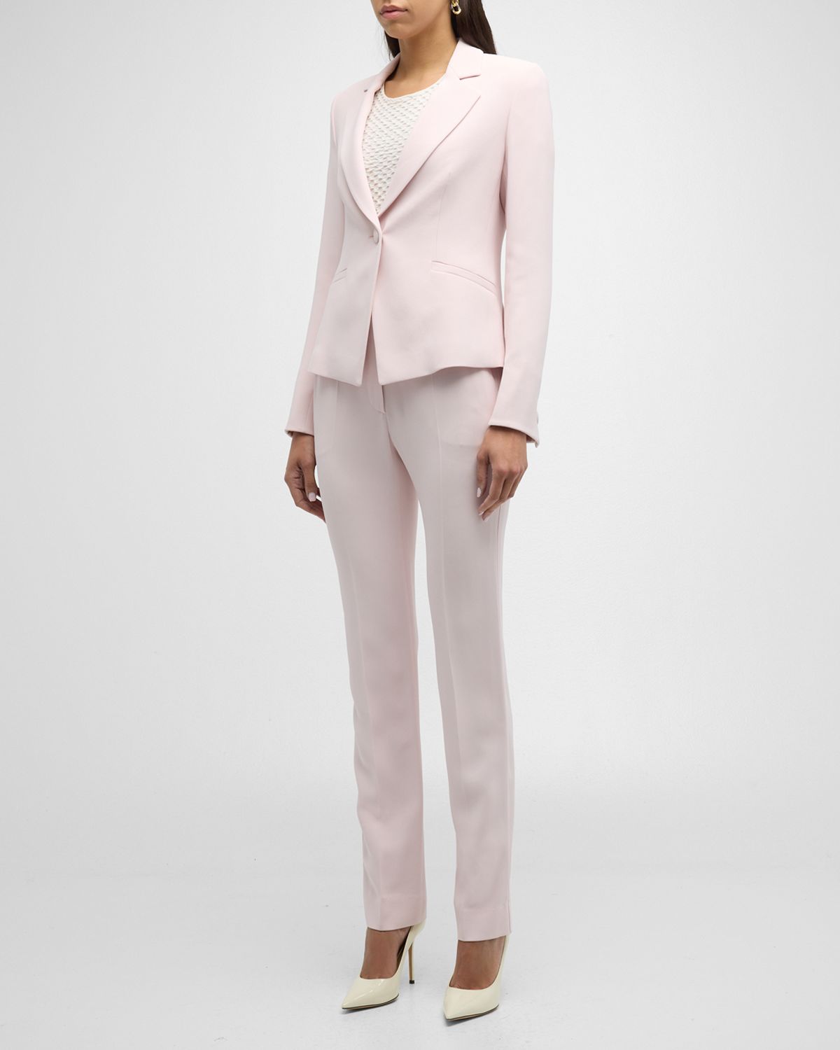 Emporio Armani Single-Button Crepe Cady Blazer