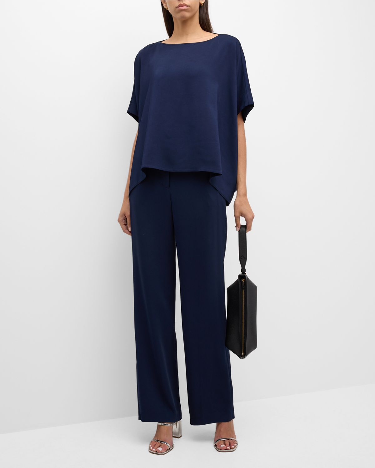 Natori Mid-Rise Straight-Leg Stretch Crepe Pants