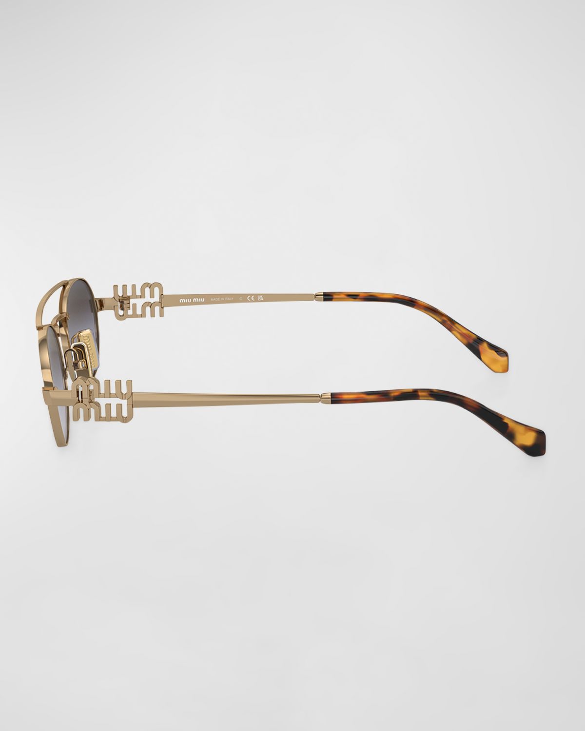 Miu Miu Metal Oval Sunglasses