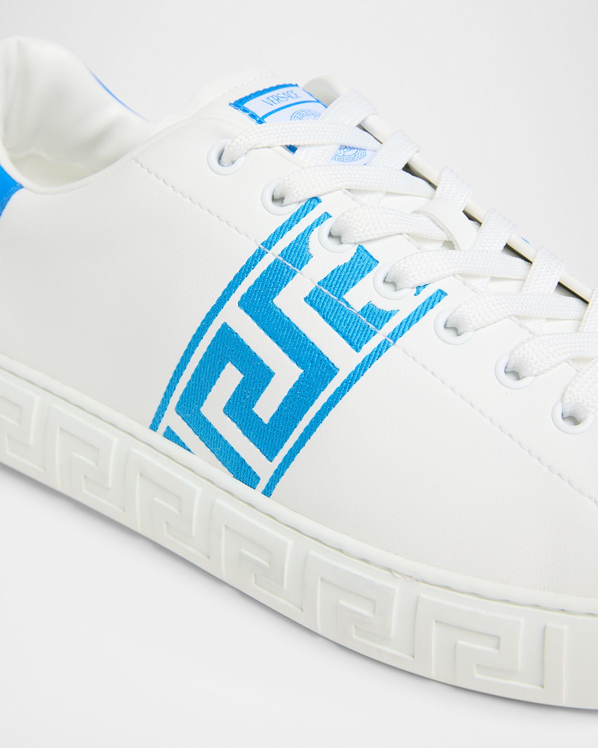 Versace Men 's La Greca Leather Low-Top Sneakers