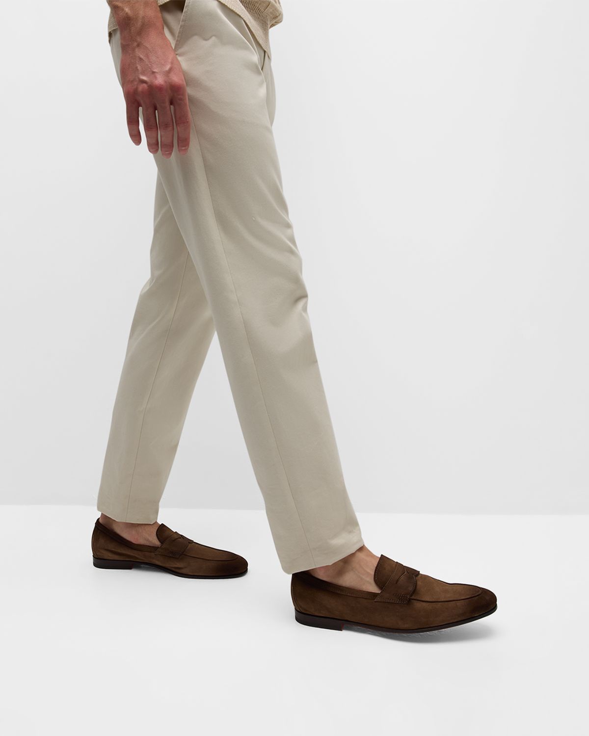 Santoni Men 's Carlos Suede Penny Loafers