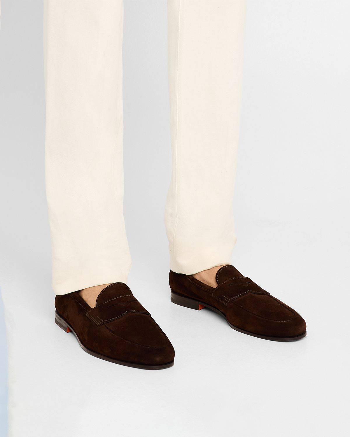 Santoni Men 's Carlos Suede Penny Loafers