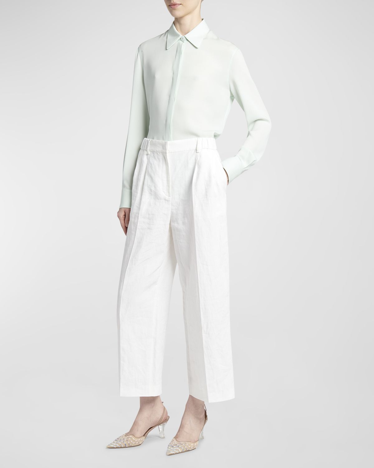 Giorgio Armani Linen Straight-Leg Trousers