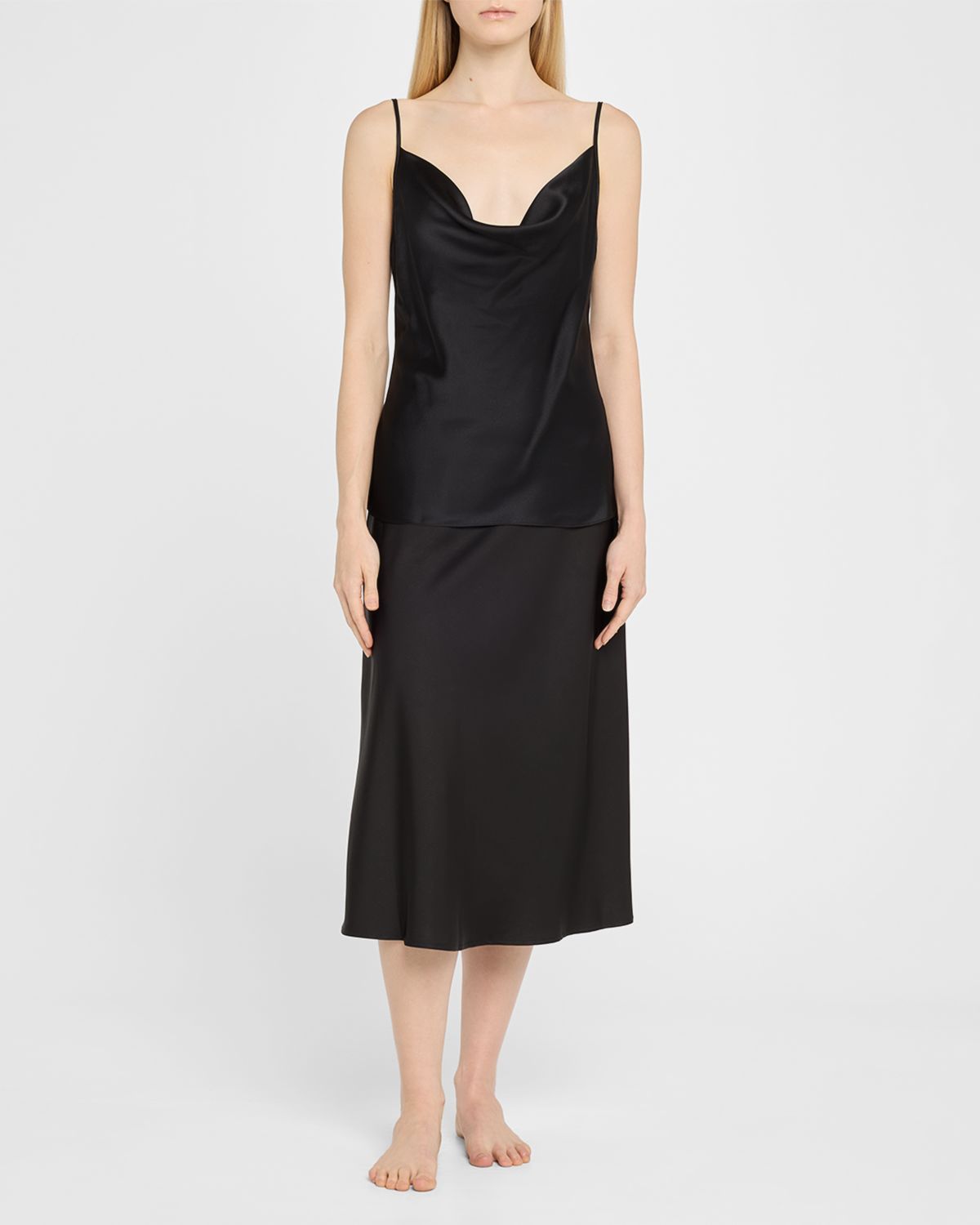 Christine Lingerie Cowl-Neck Silk Cami