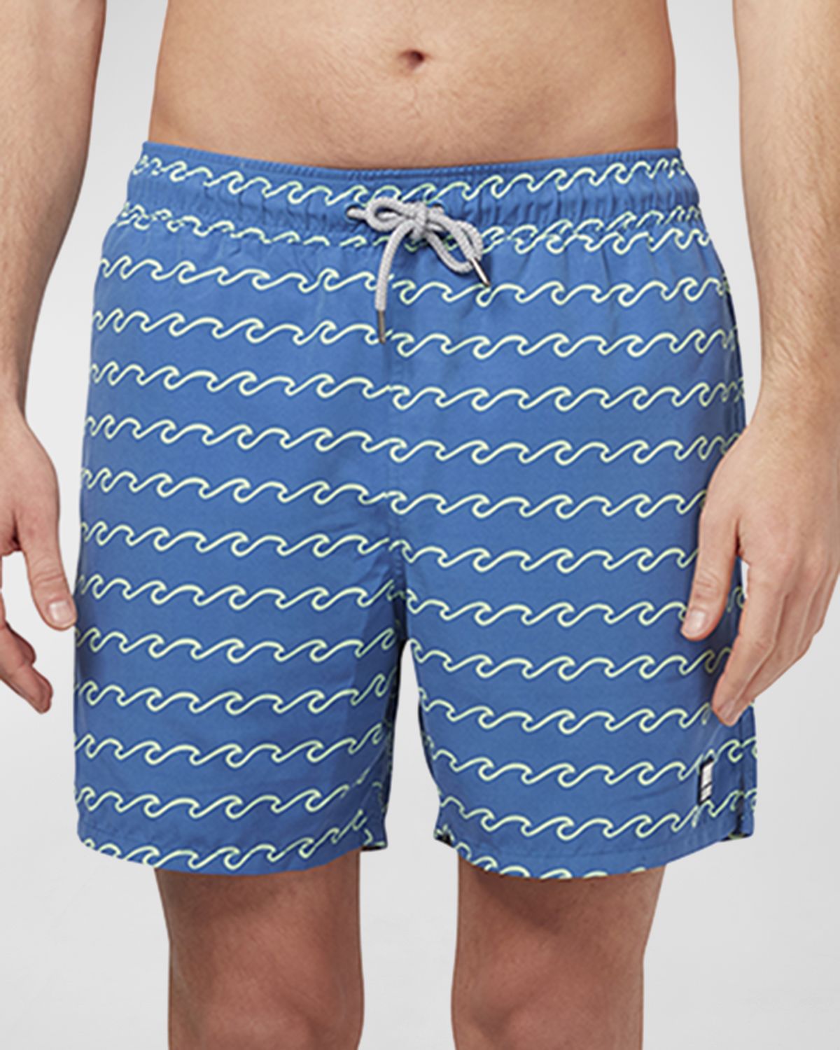 Tom & Teddy Men 's Wave-Print Swim Shorts