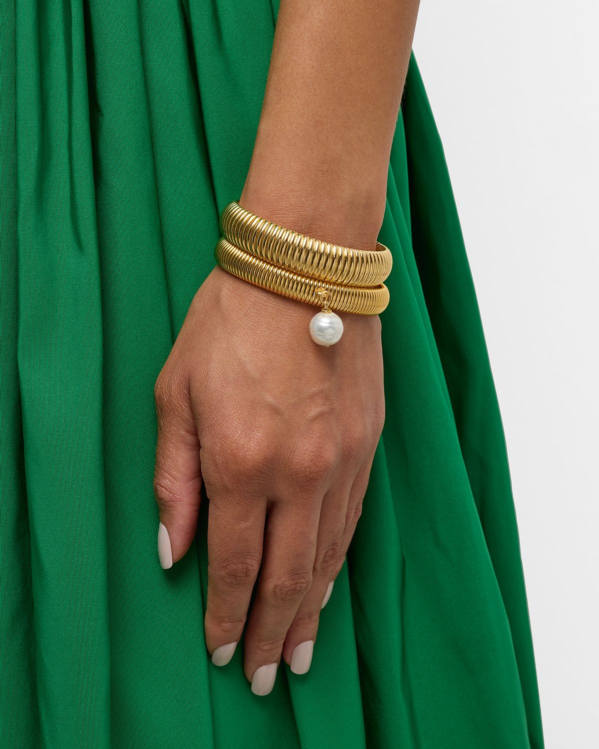 Ben-Amun Pearly Cobra Bracelet, Set of Two