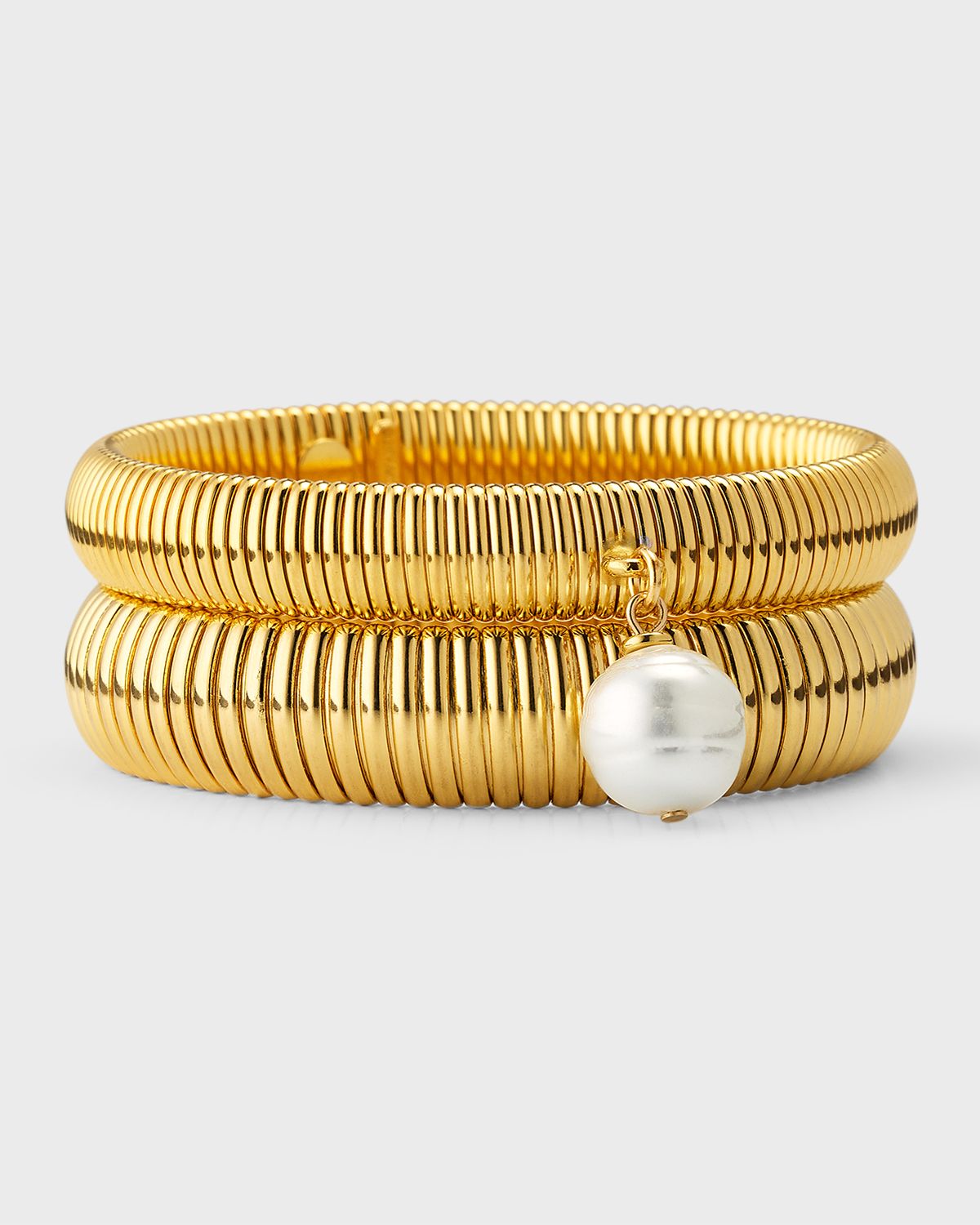 Ben-Amun Pearly Cobra Bracelet, Set of Two