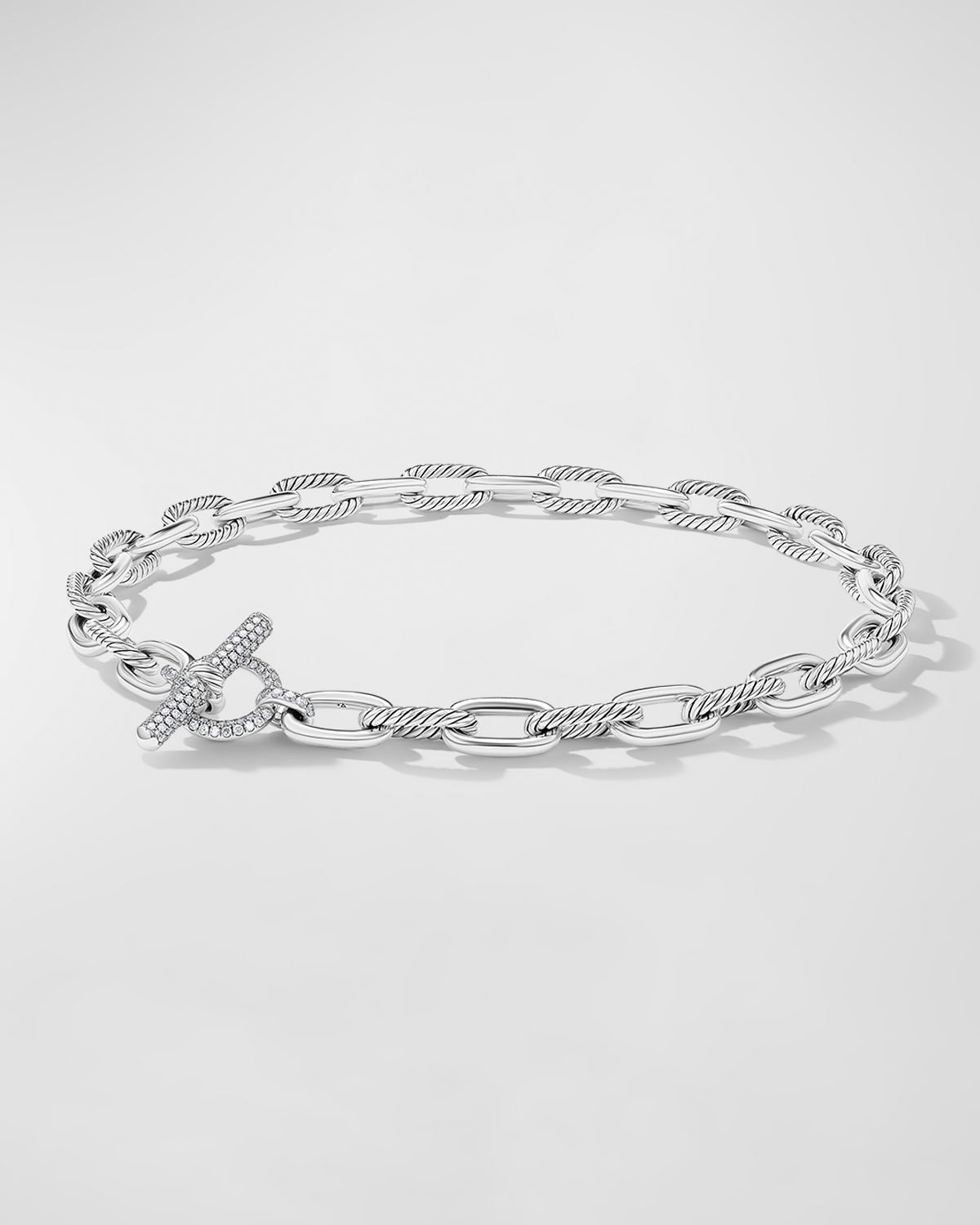 David Yurman Madison Toggle Necklace with Diamonds in Silver, 11mm, 17"L