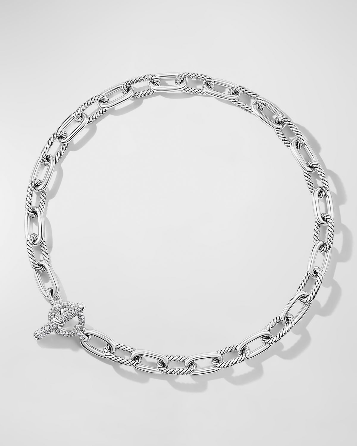 David Yurman Madison Toggle Necklace with Diamonds in Silver, 11mm, 17"L