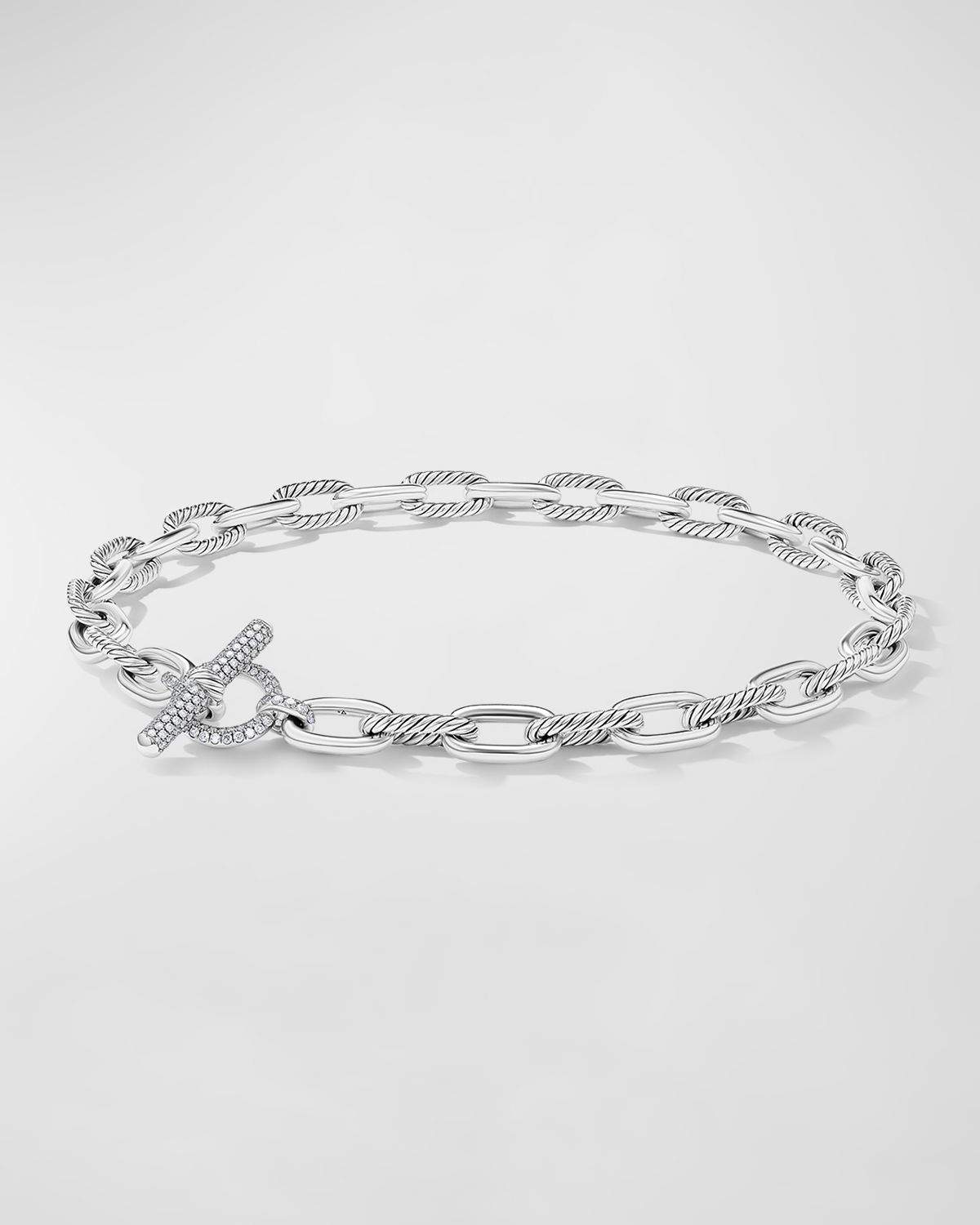 David Yurman Madison Toggle Necklace with Diamonds in Silver, 11mm, 20"L