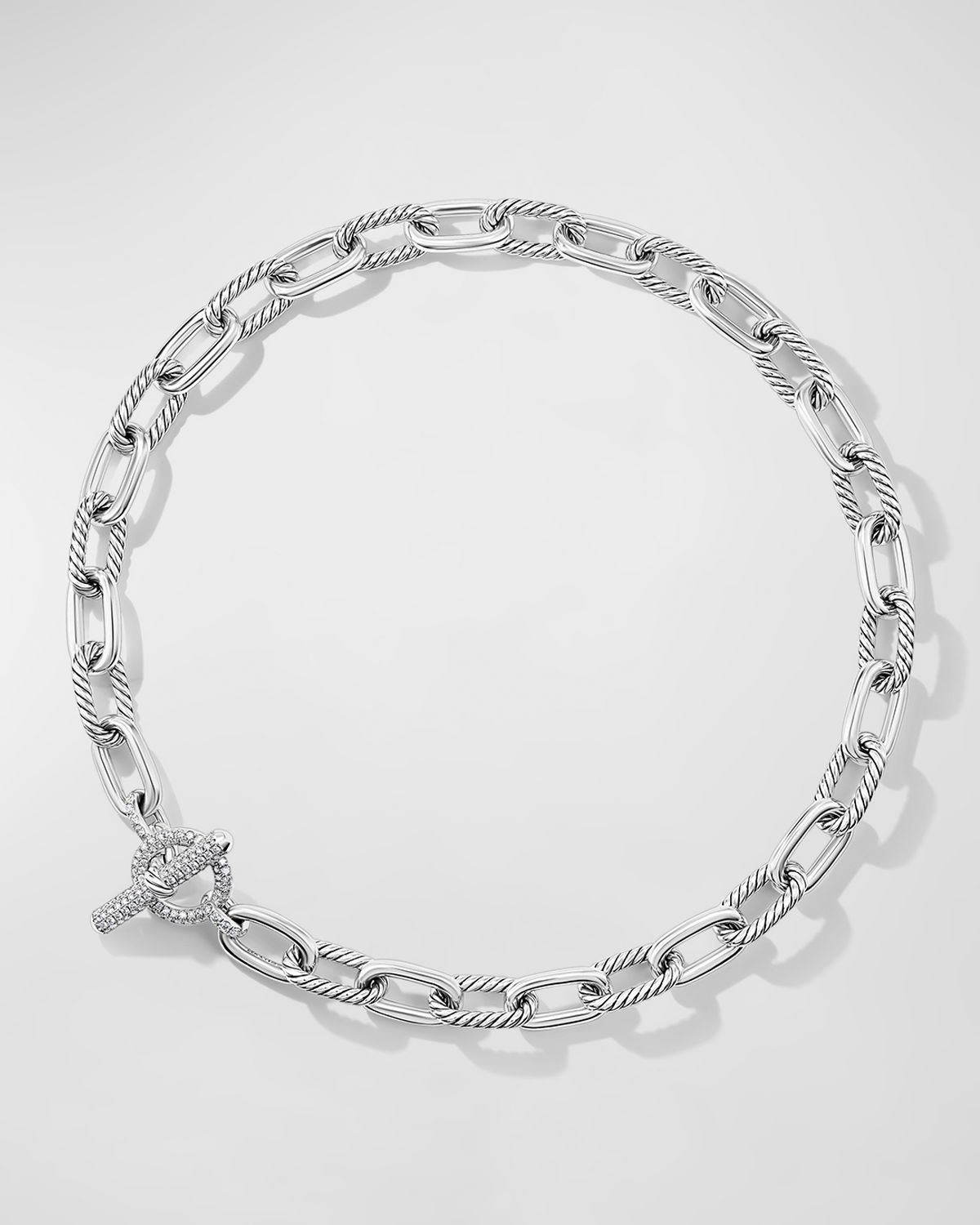 David Yurman Madison Toggle Necklace with Diamonds in Silver, 11mm, 20"L
