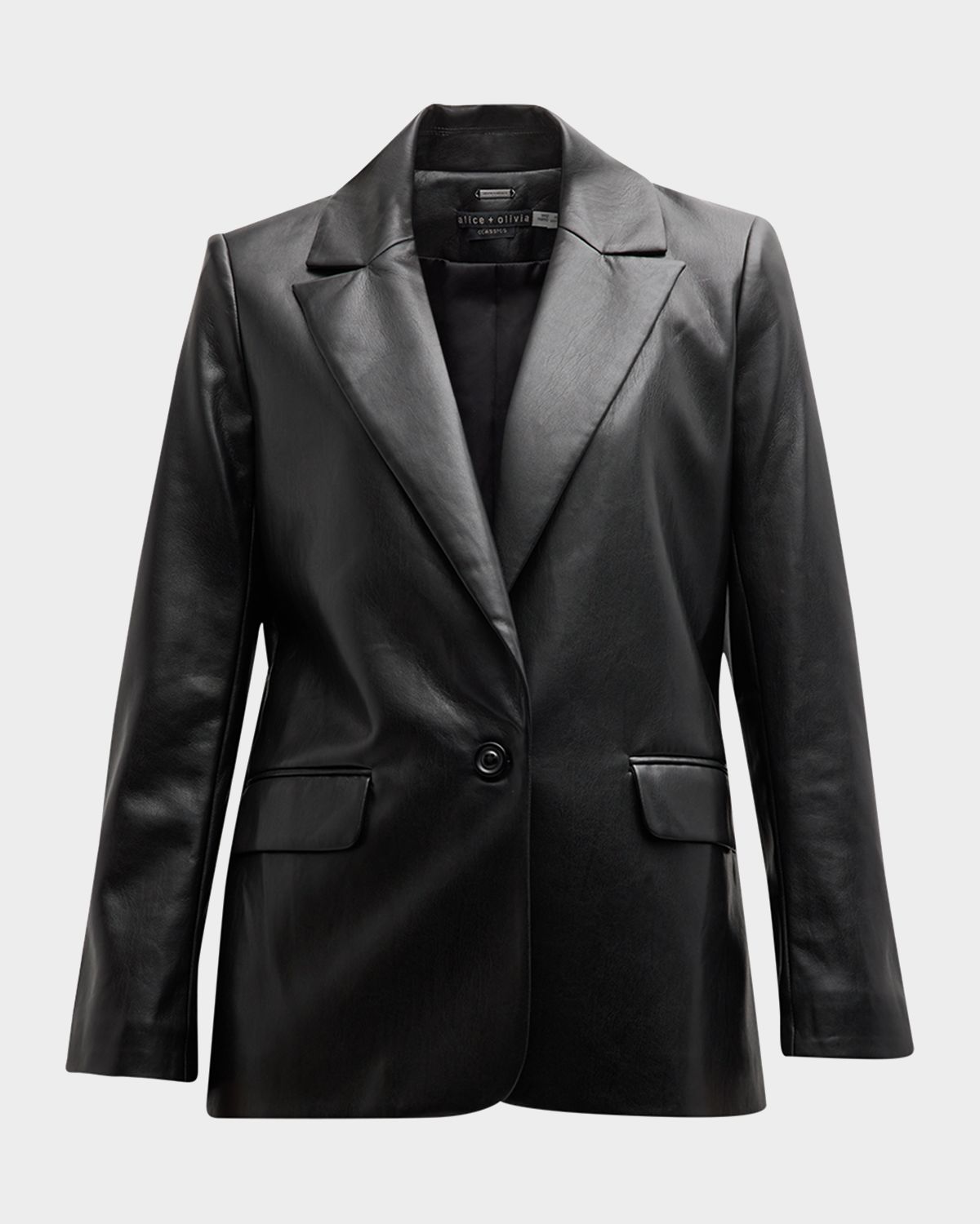 ALICE + OLIVIA Denny Vegan Leather Boyfriend Blazer