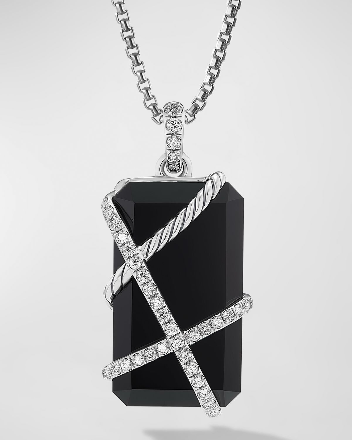 David Yurman 32mm Cable Wrap Pendant in Silver