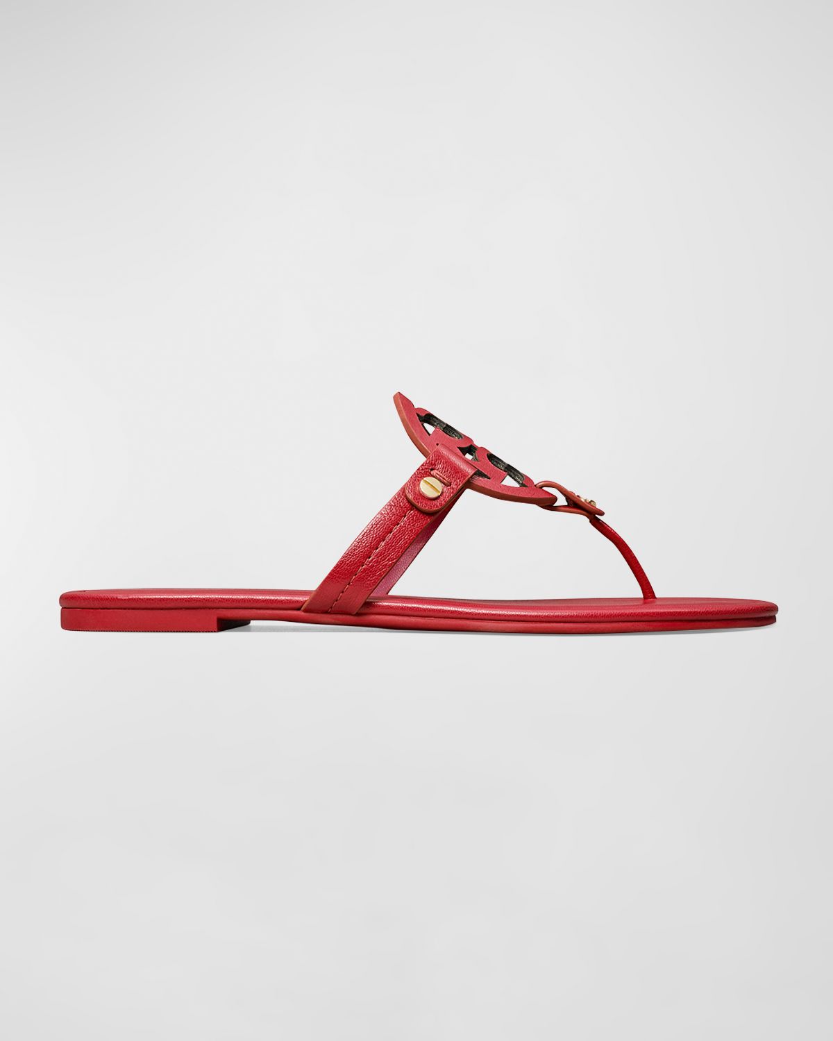 Tory Burch Miller Leather Logo Thong Sandals