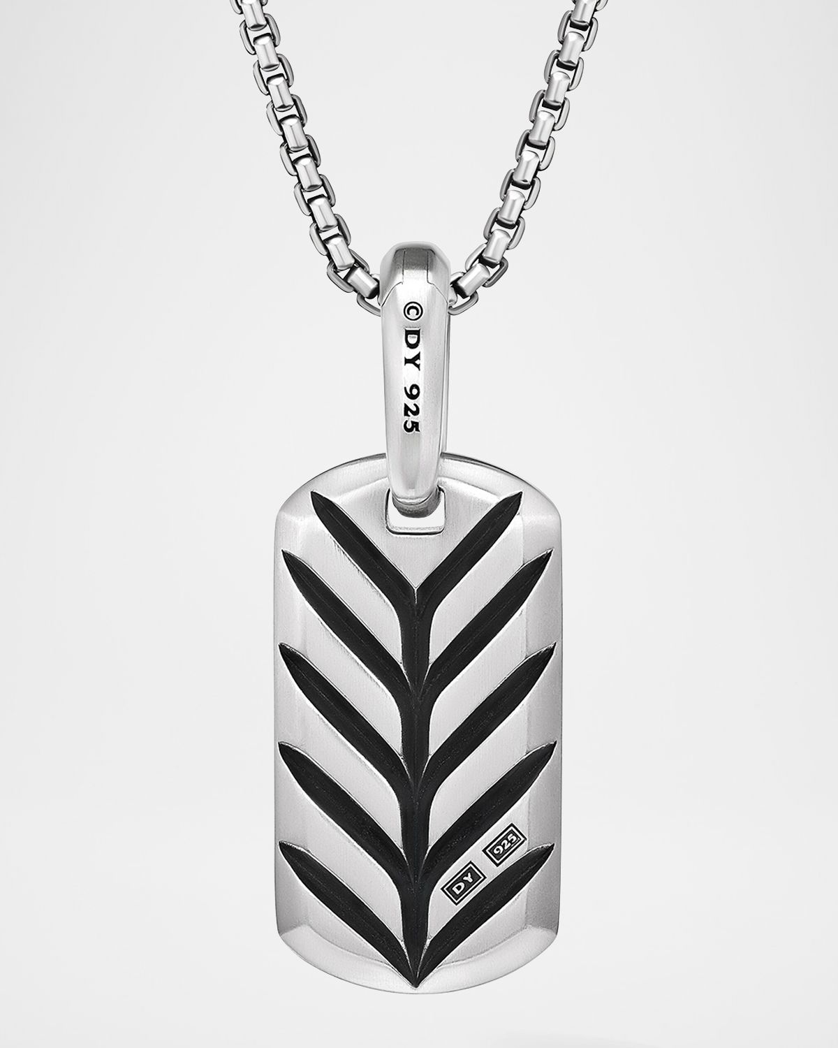 David Yurman 21mm Men 's Chevron Tag Pendant in Silver