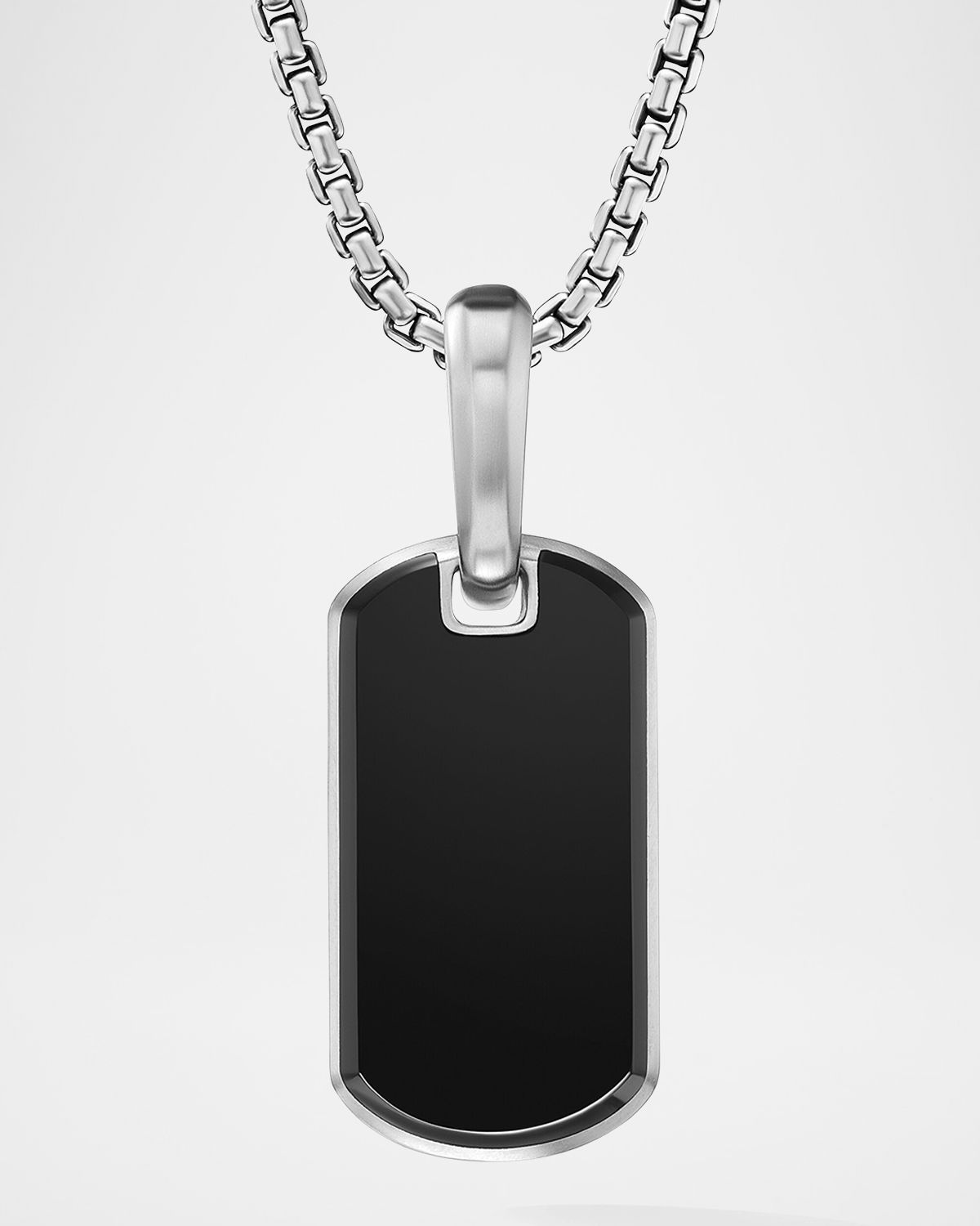 David Yurman 21mm Men 's Chevron Tag Pendant in Silver