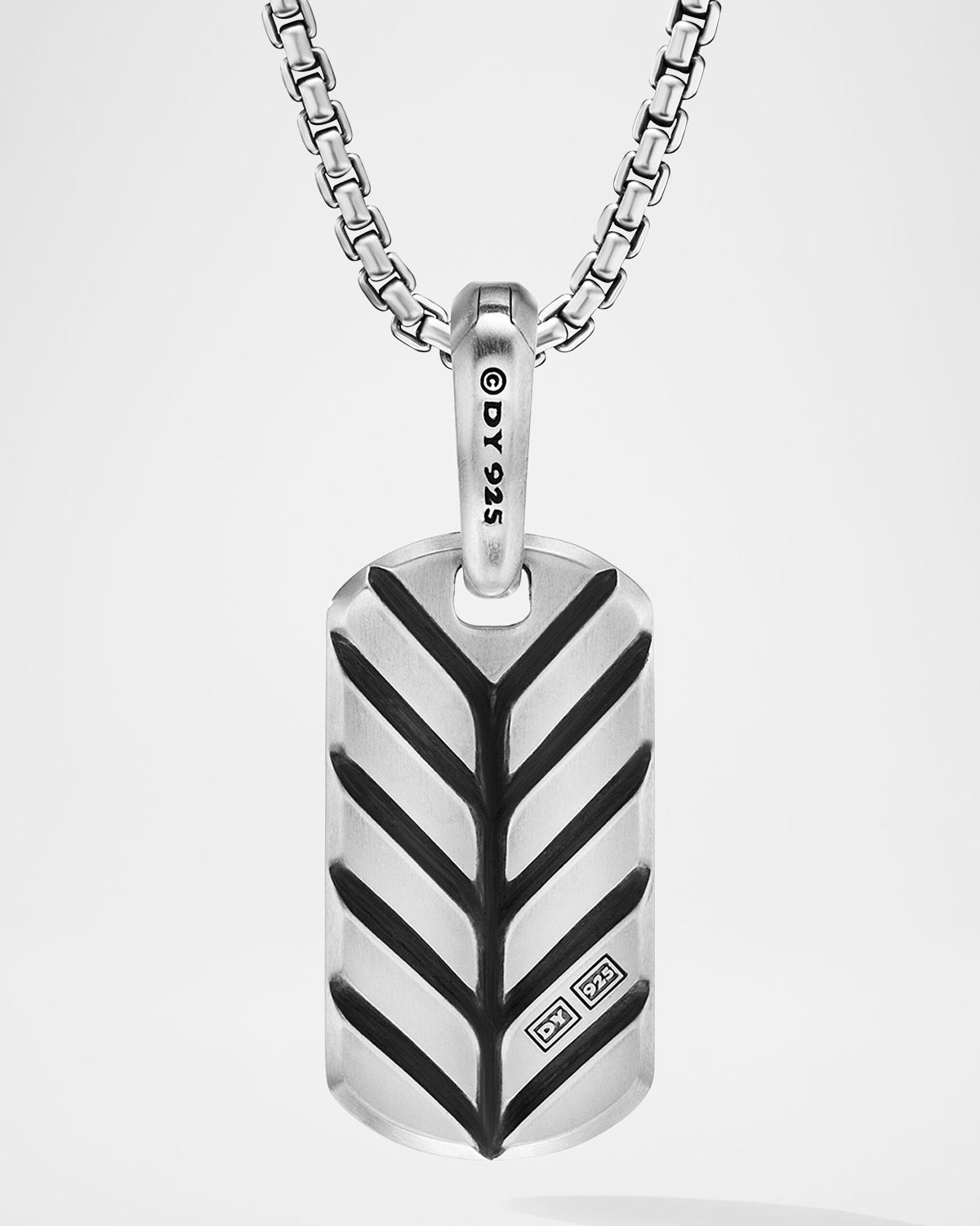 David Yurman 21mm Men 's Chevron Tag Pendant in Silver