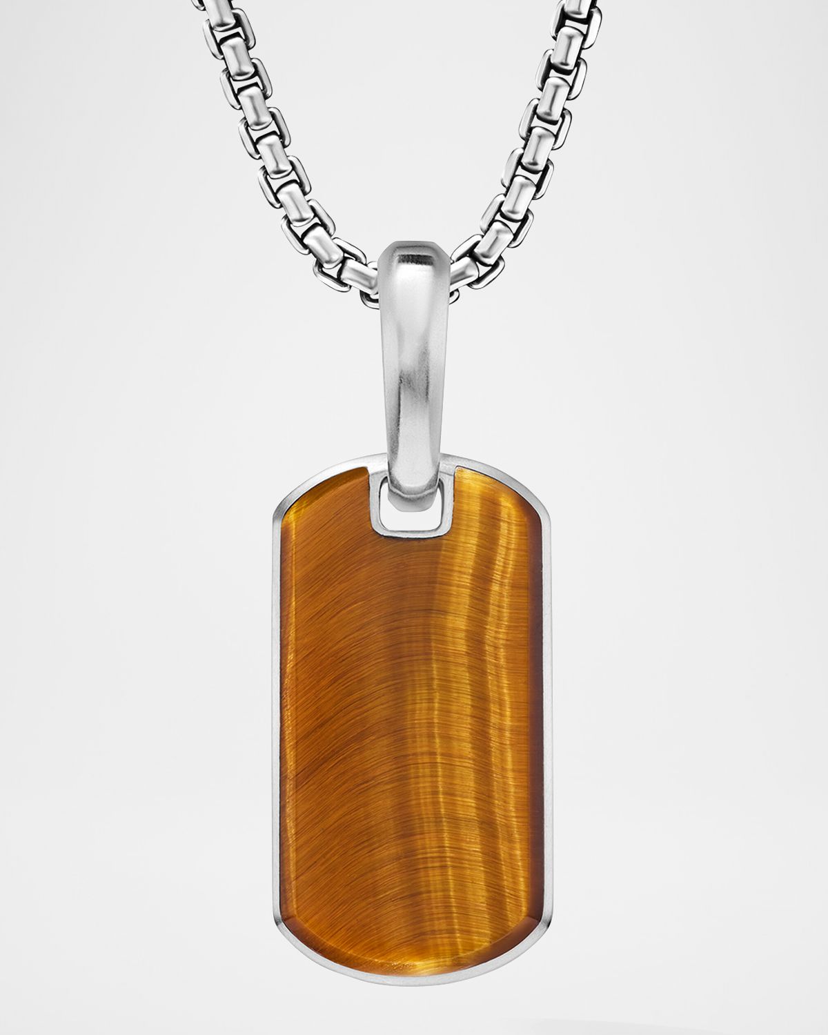 David Yurman 21mm Men 's Chevron Tag Pendant in Silver