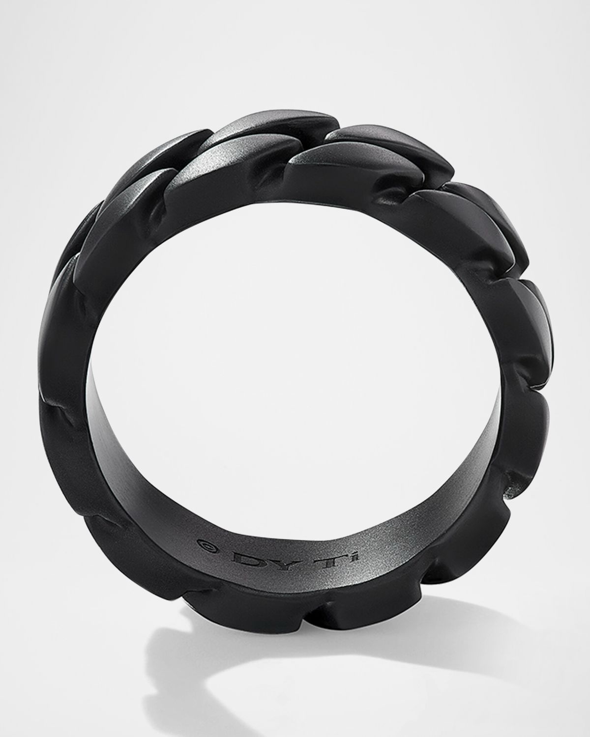 David Yurman Men 's Curb Chain Ring in Black Titanium, 8mm