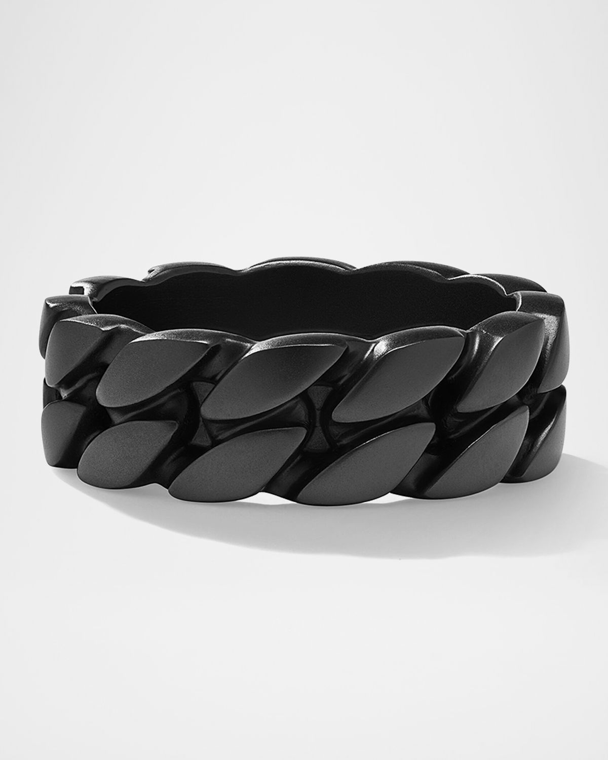David Yurman Men 's Curb Chain Ring in Black Titanium, 8mm