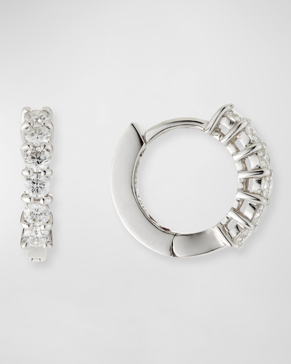 Roberto Coin 18K Diamond Huggie Hoop Earrings, 15mm