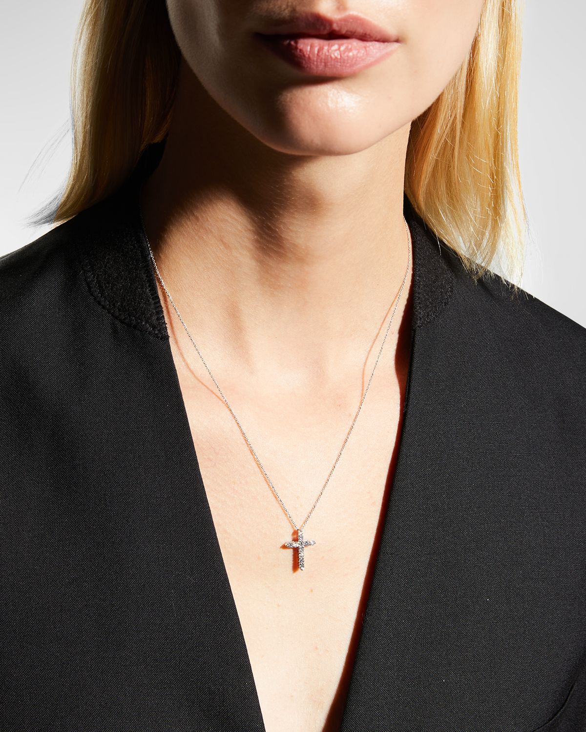 Roberto Coin 18K Diamond Cross Necklace, 17x13mm