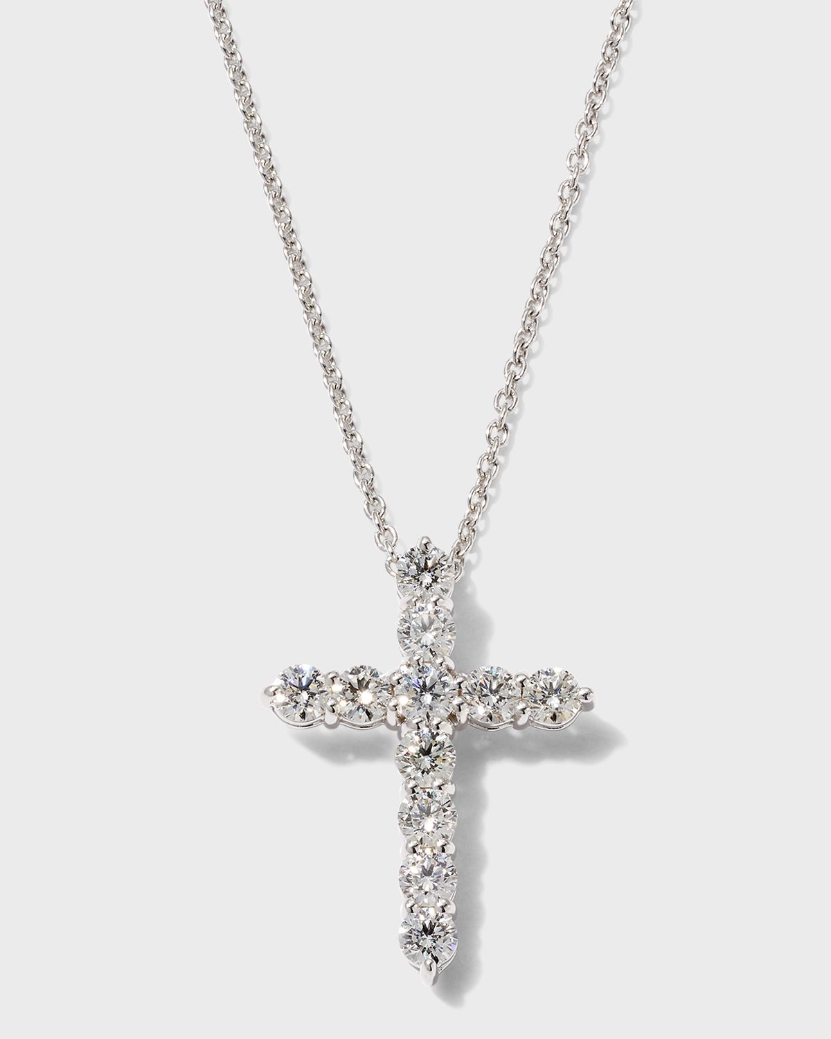 Roberto Coin 18K Gold Diamond Cross Pendant Necklace, 25x20mm