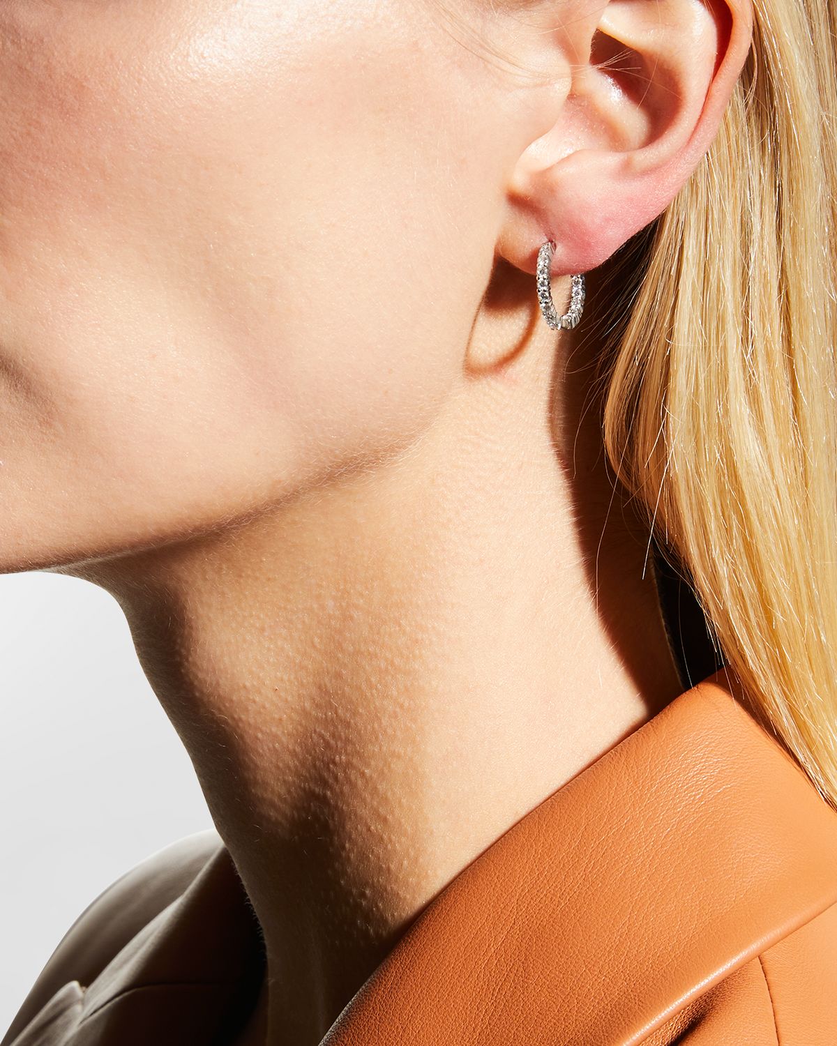 Roberto Coin 18K Gold Diamond Huggie Hoop Earrings, 16mm