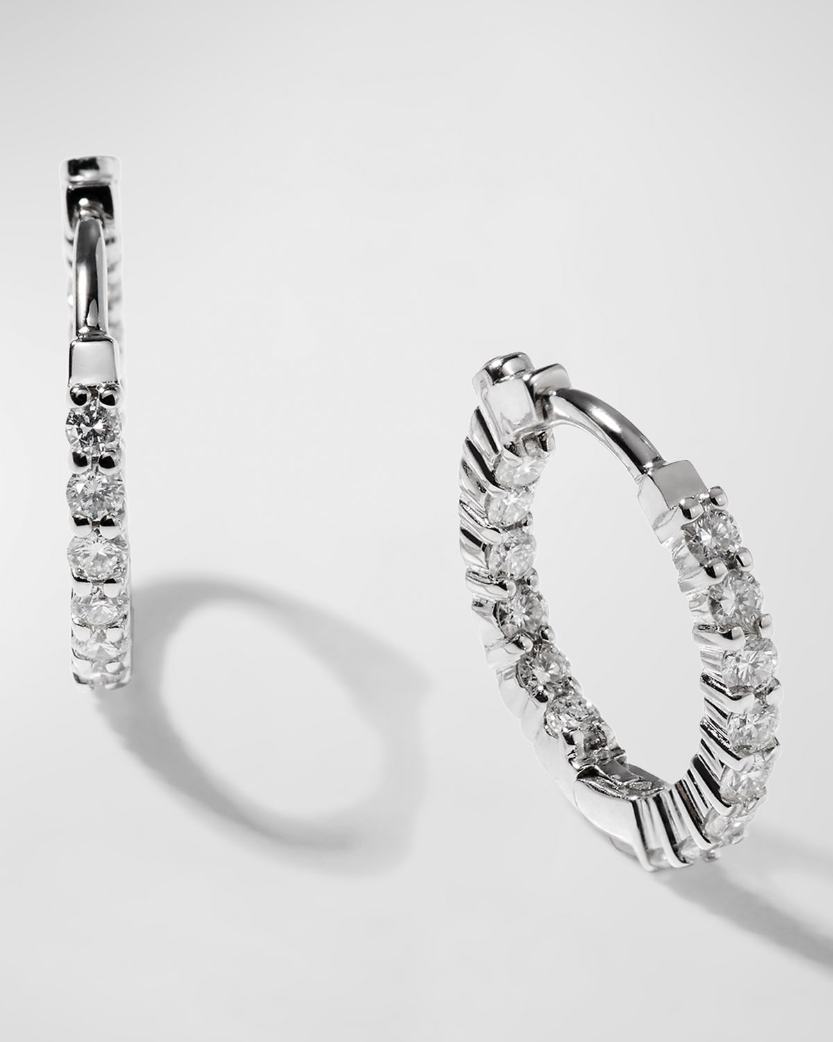 Roberto Coin 18K Gold Diamond Huggie Hoop Earrings, 16mm