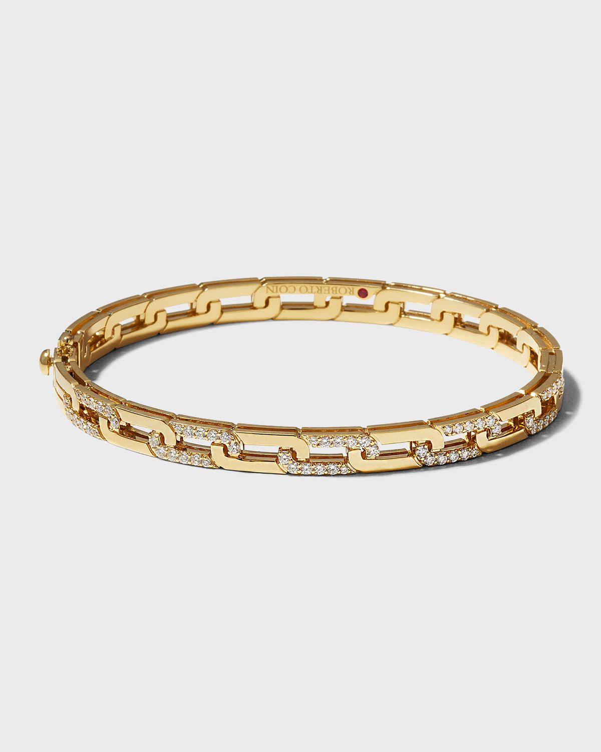 Roberto Coin 18K Gold Navarra Diamond Pavé Bangle