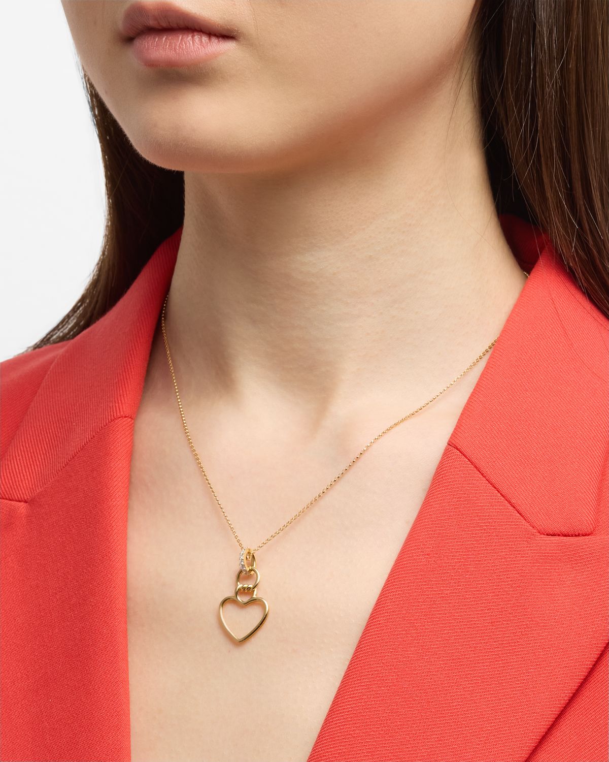 Roberto Coin 18K Yellow Gold Cialoma Heart Pendant Necklace with Diamonds