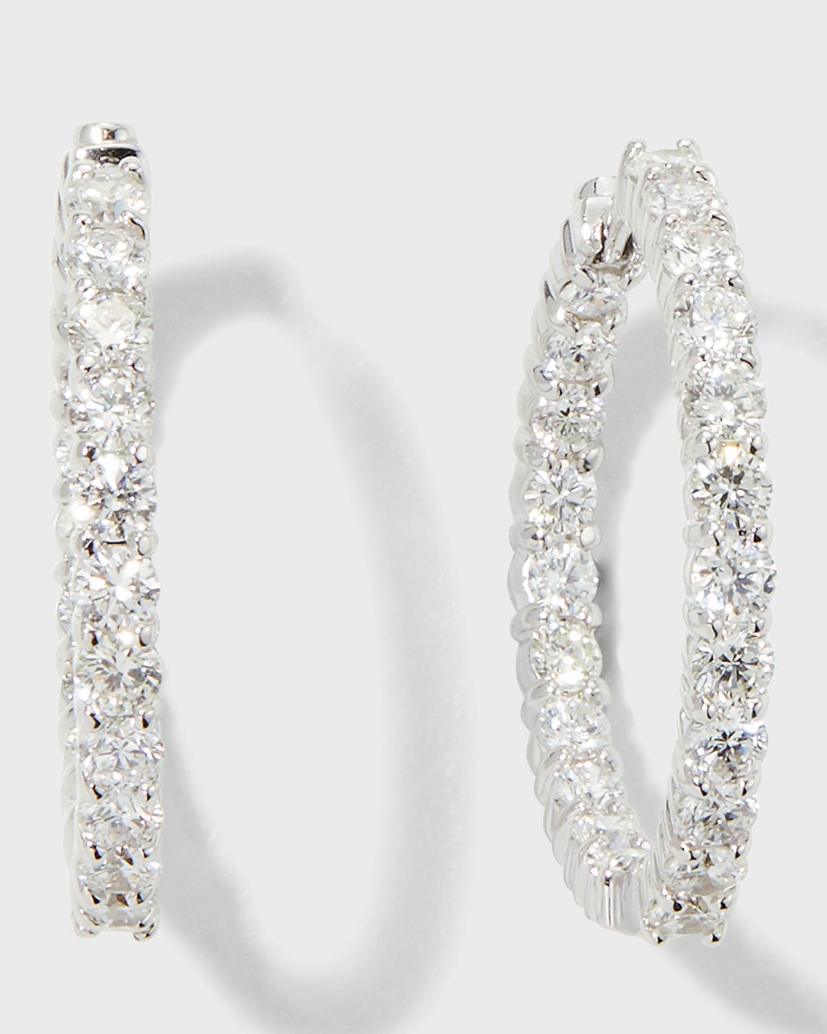 Roberto Coin White Gold Diamond Hoop Earrings
