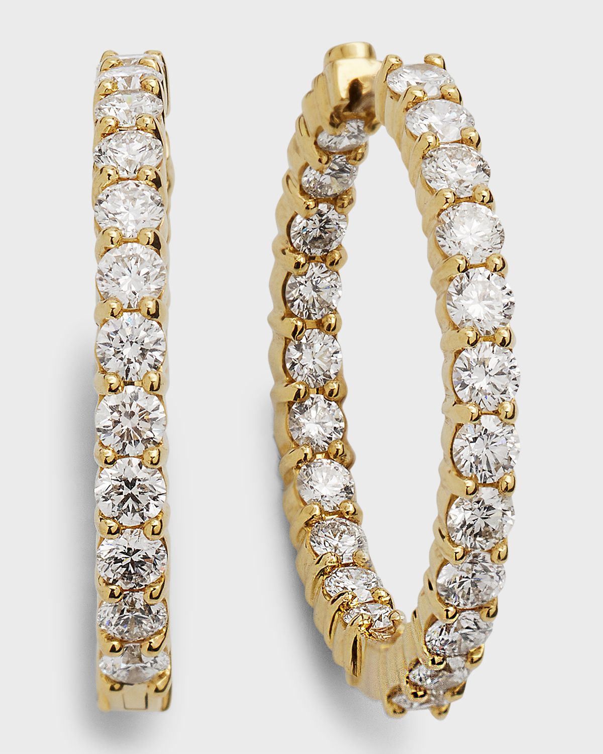 Roberto Coin White Gold Diamond Hoop Earrings