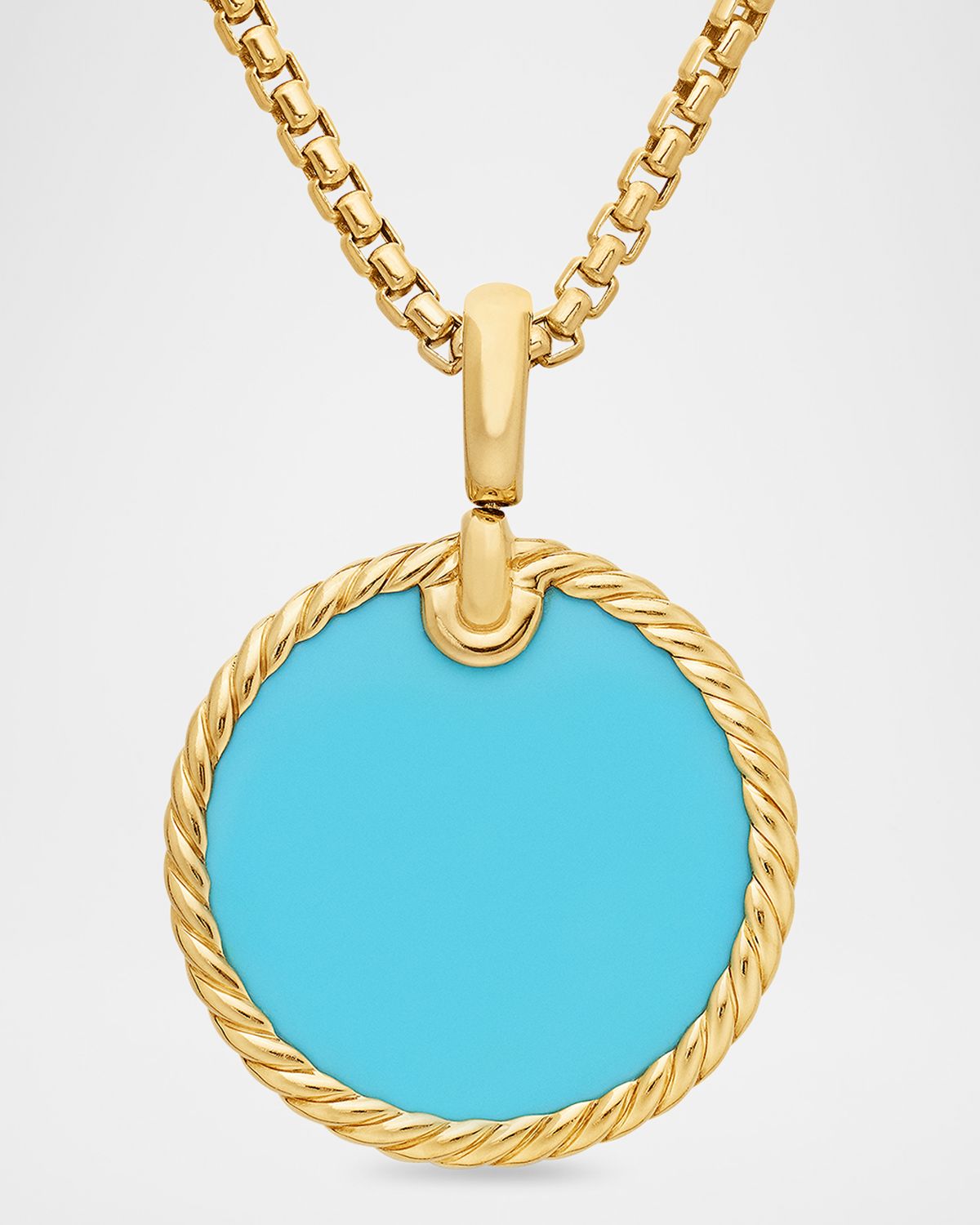 David Yurman DY Elements Disc Pendant in 18K Gold, 24mm